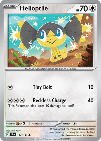 Helioptile - 154/191 - Surging Sparks - Card Cavern