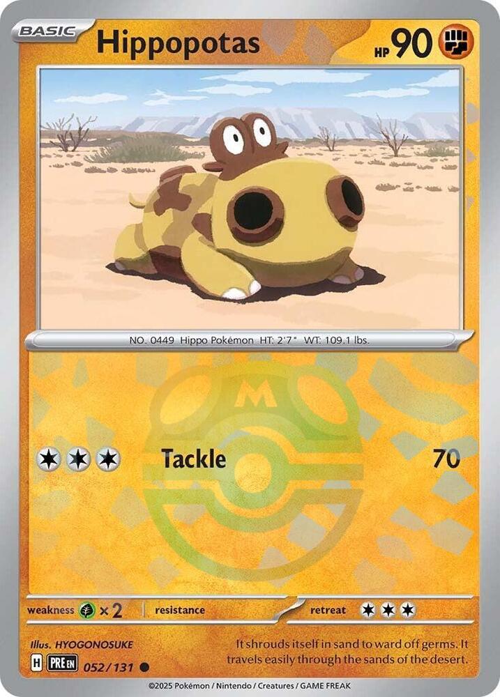 Hippopotas (Master Ball Pattern) - 052/131 - Prismatic Evolutions - Holo - Card Cavern