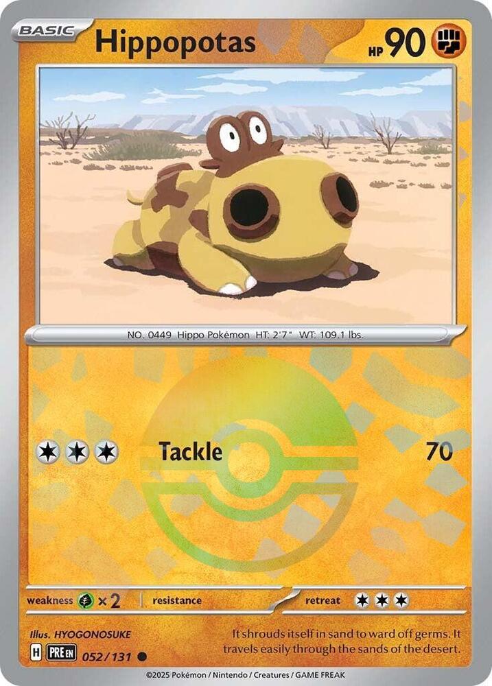 Hippopotas (Poke Ball Pattern) - 052/131 - Prismatic Evolutions - Holo - Card Cavern