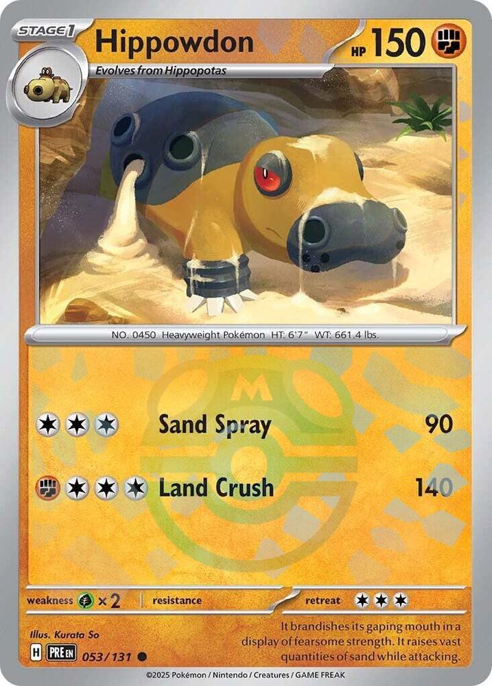 Hippowdon (Master Ball Pattern) - 053/131 - Prismatic Evolutions - Holo - Card Cavern