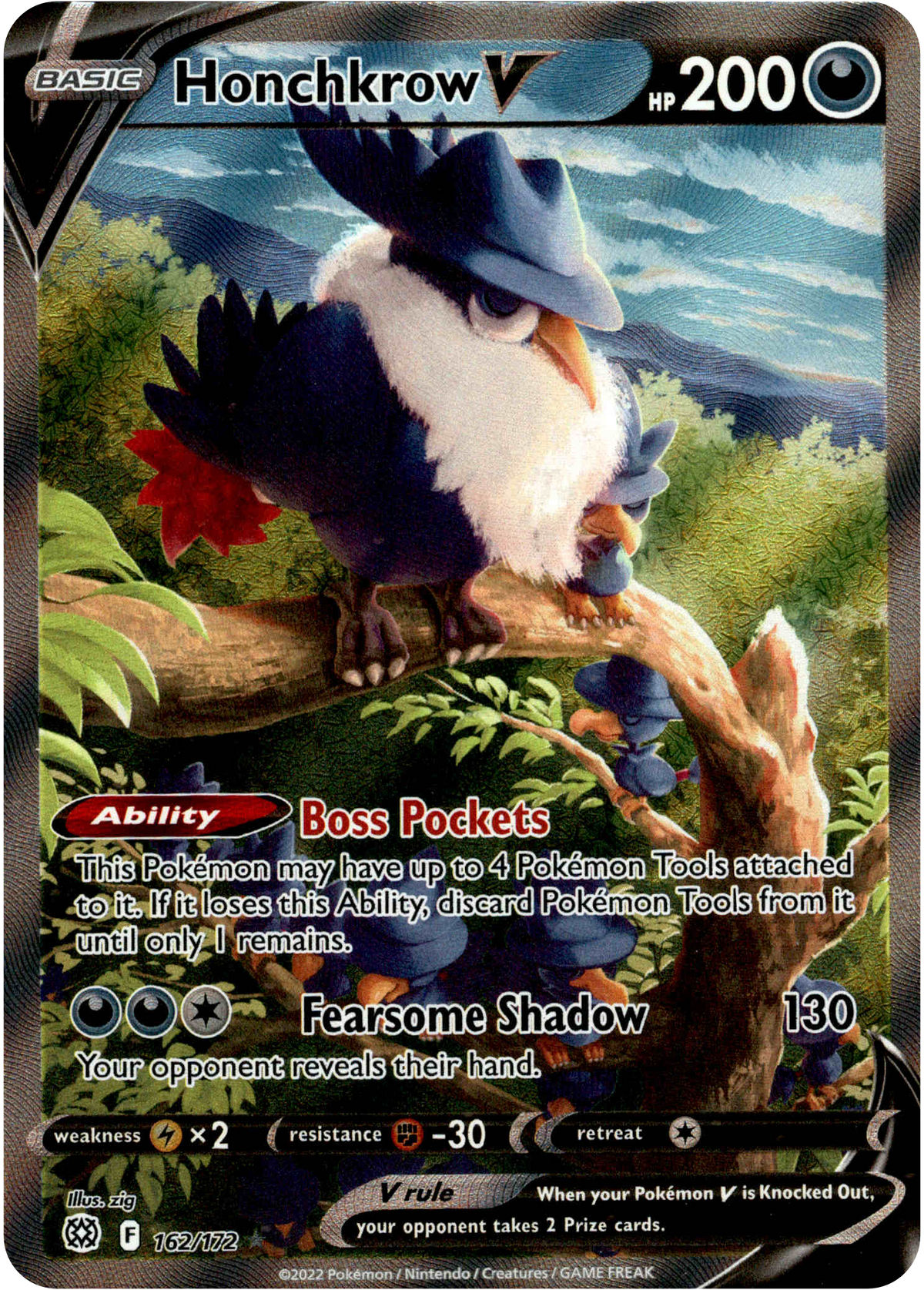 Honchkrow V Alternate Art - 162/172 - Brilliant Stars - Holo - Card Cavern