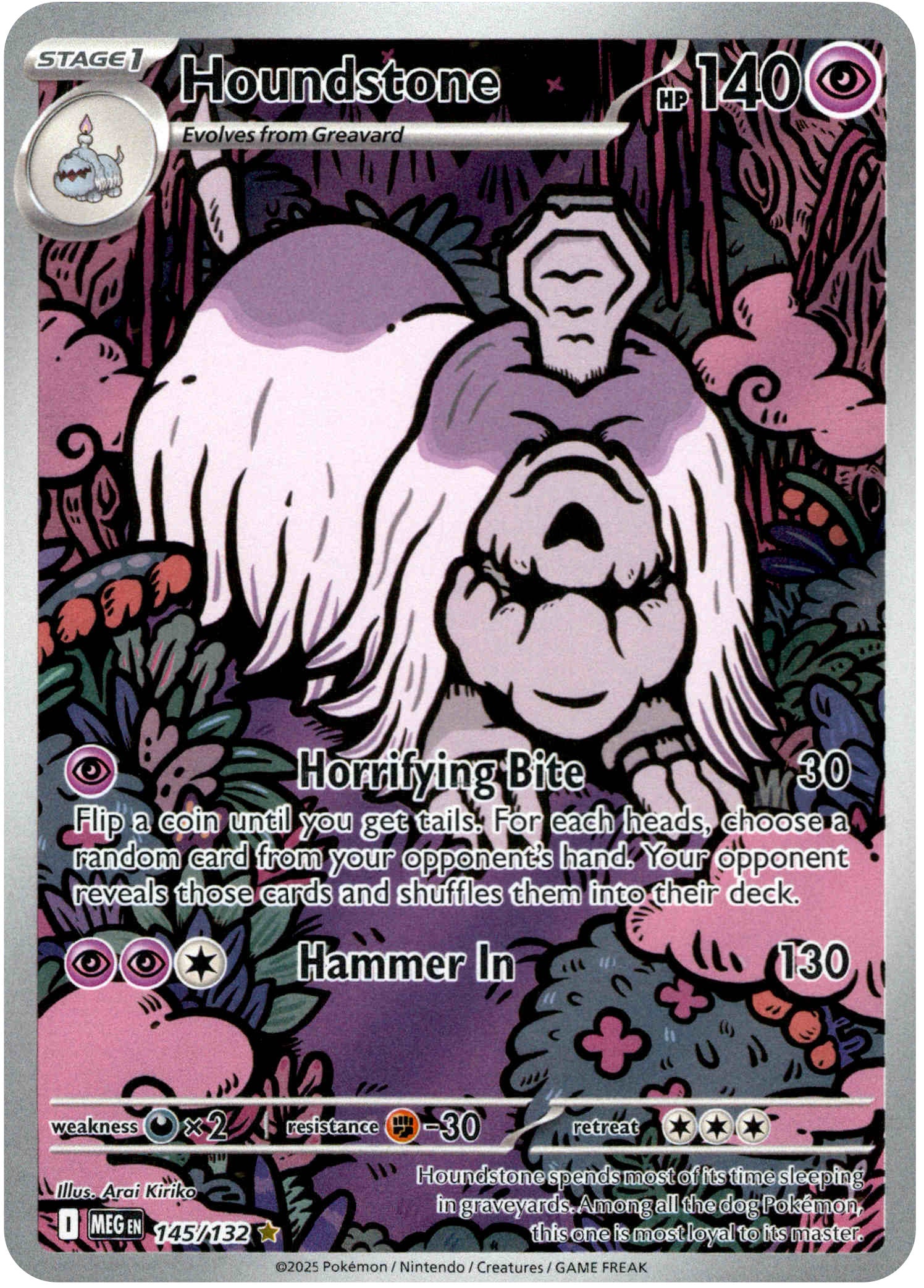 Houndstone - 145/132 - Mega Evolution - Holo - Card Cavern