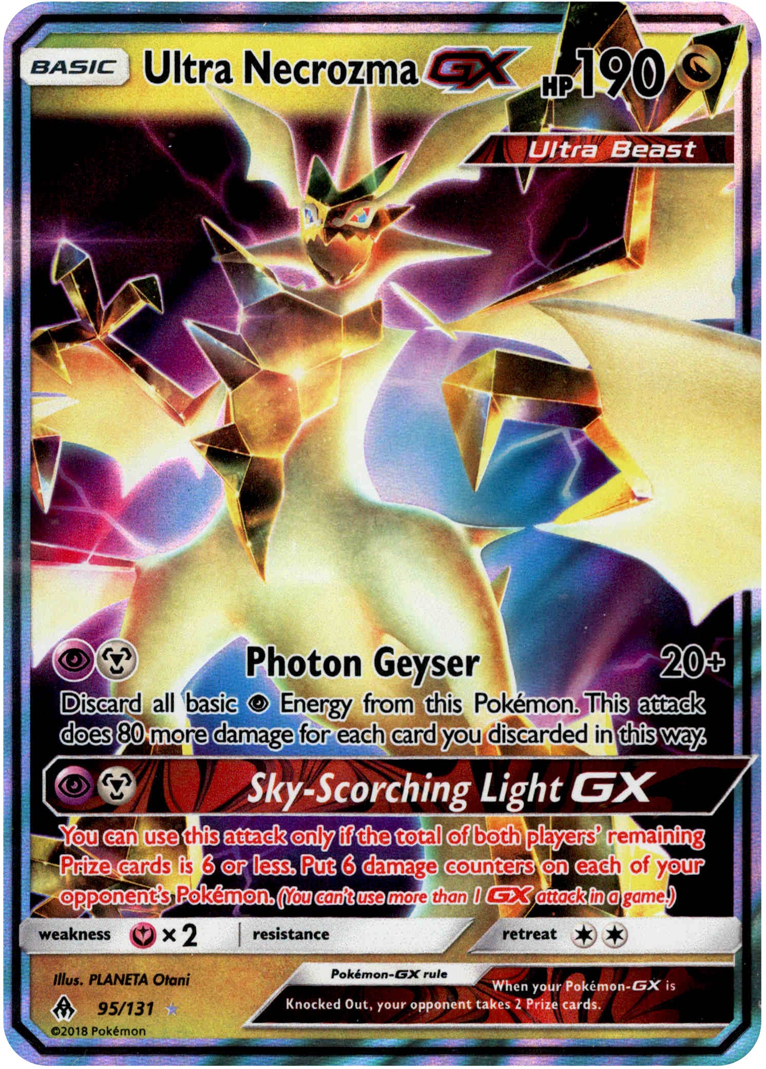 Ultra Necrozma GX - 95/131 - Forbidden Light - Holo - Card Cavern