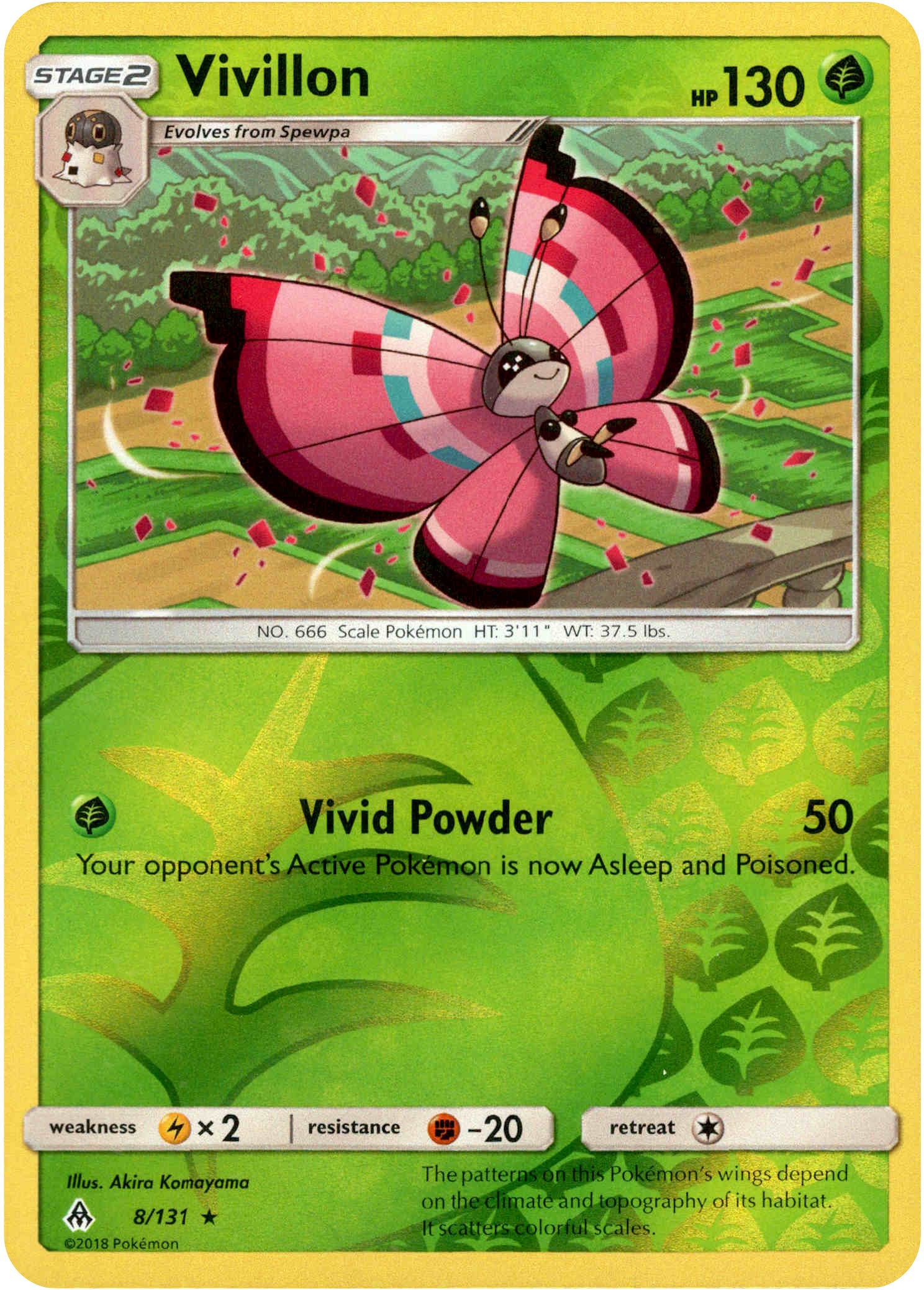 Vivillion - 8/131 - Forbidden Light - Reverse Holo - Card Cavern