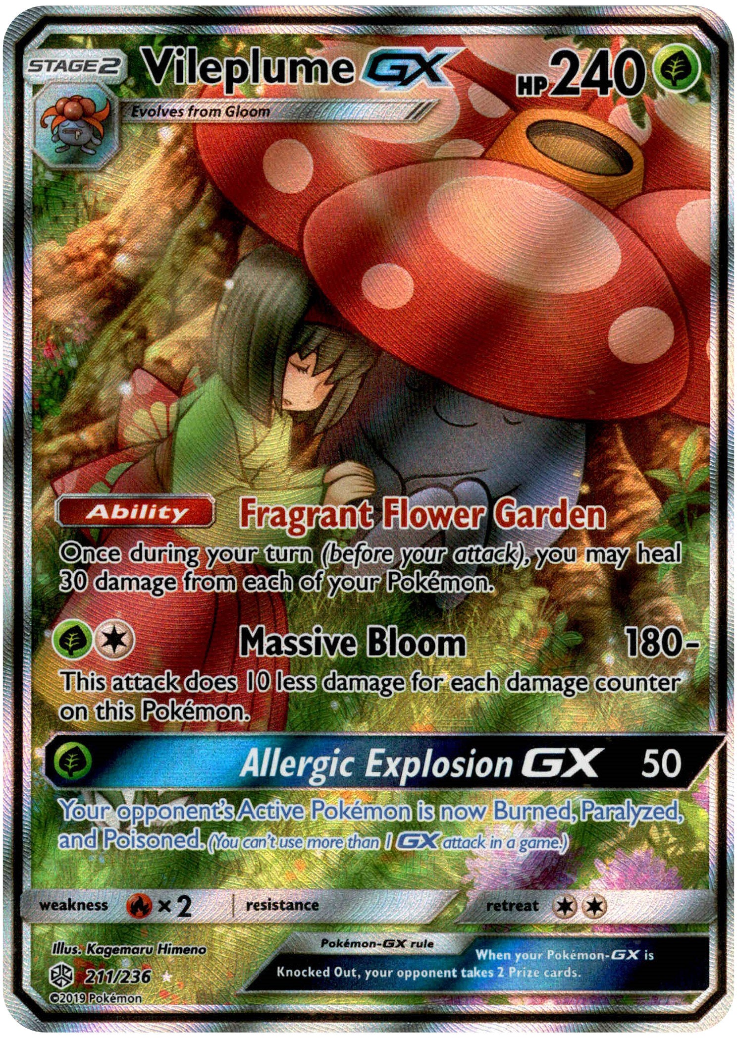 Vileplume GX Full Art - 211/236 - Cosmic Eclipse - Holo