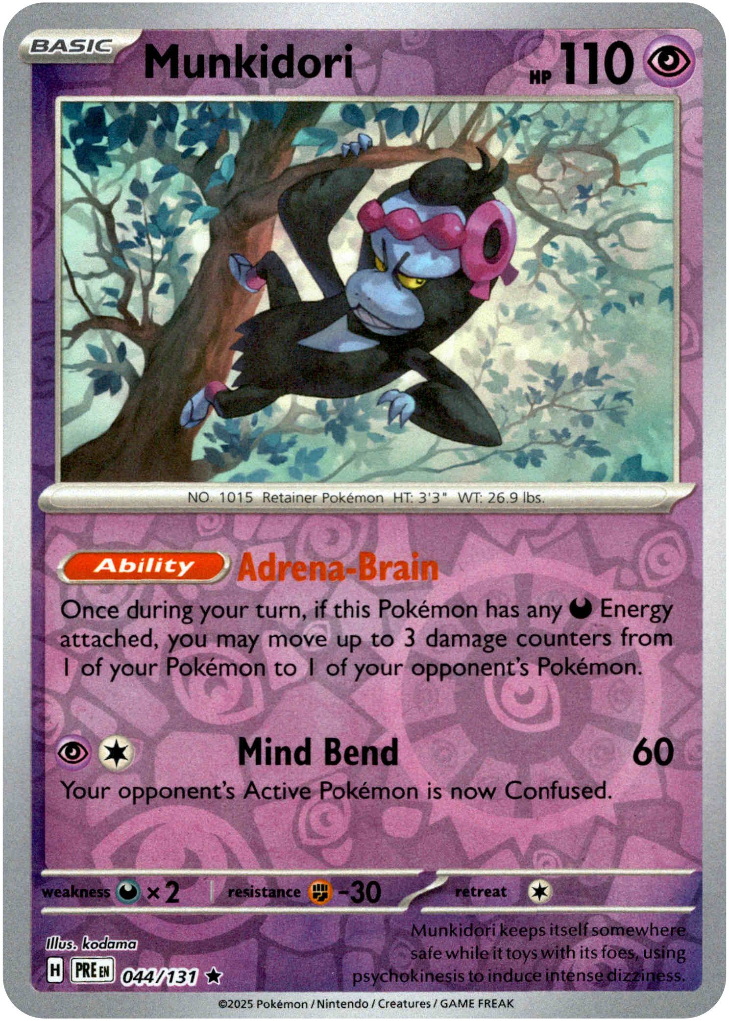Munkidori - 044/131 - Prismatic Evolutions - Reverse Holo - Card Cavern