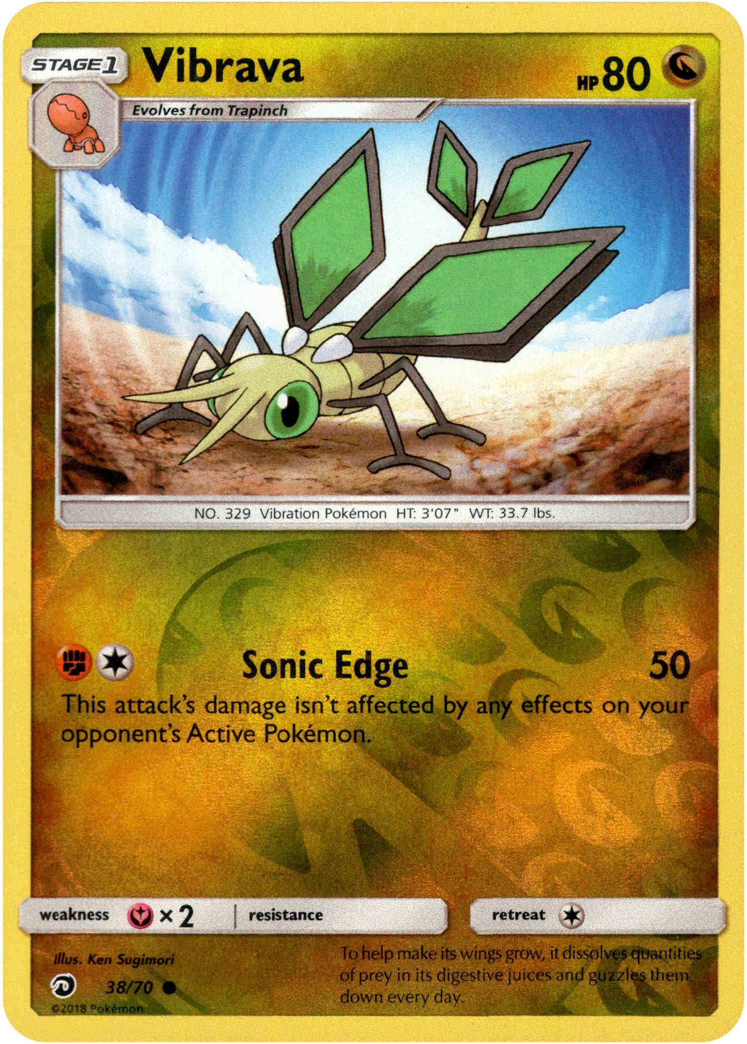 Vibrava - 38/70 - Dragon Majesty - Reverse Holo - Card Cavern