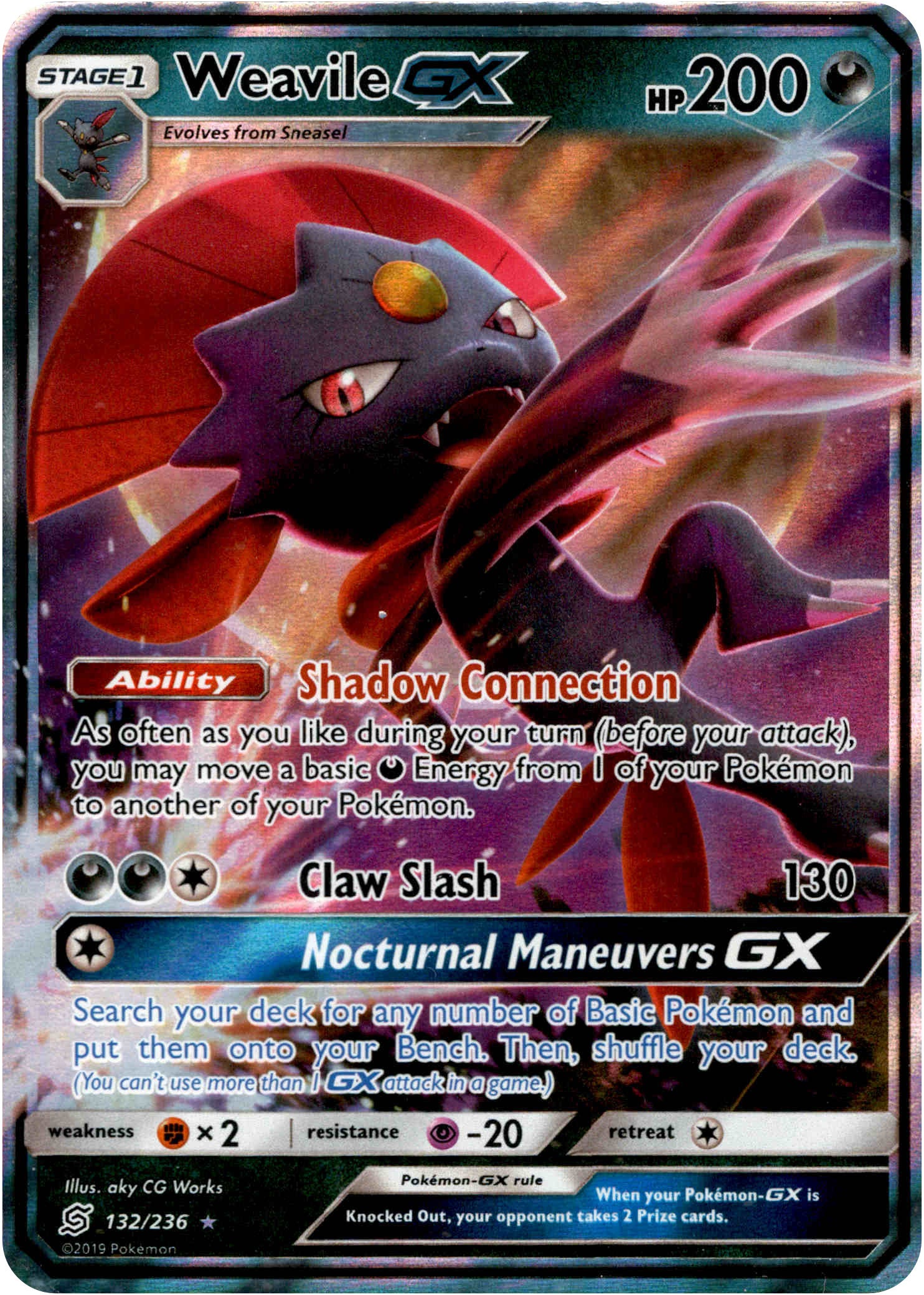 Weavile GX - 132/236 - Unified Minds - Holo - Card Cavern