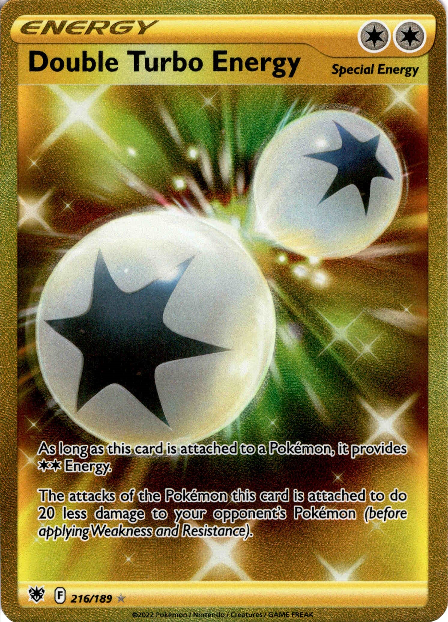 Double Turbo Energy Secret Rare - 216/189 - Astral Radiance - Holo - Card Cavern