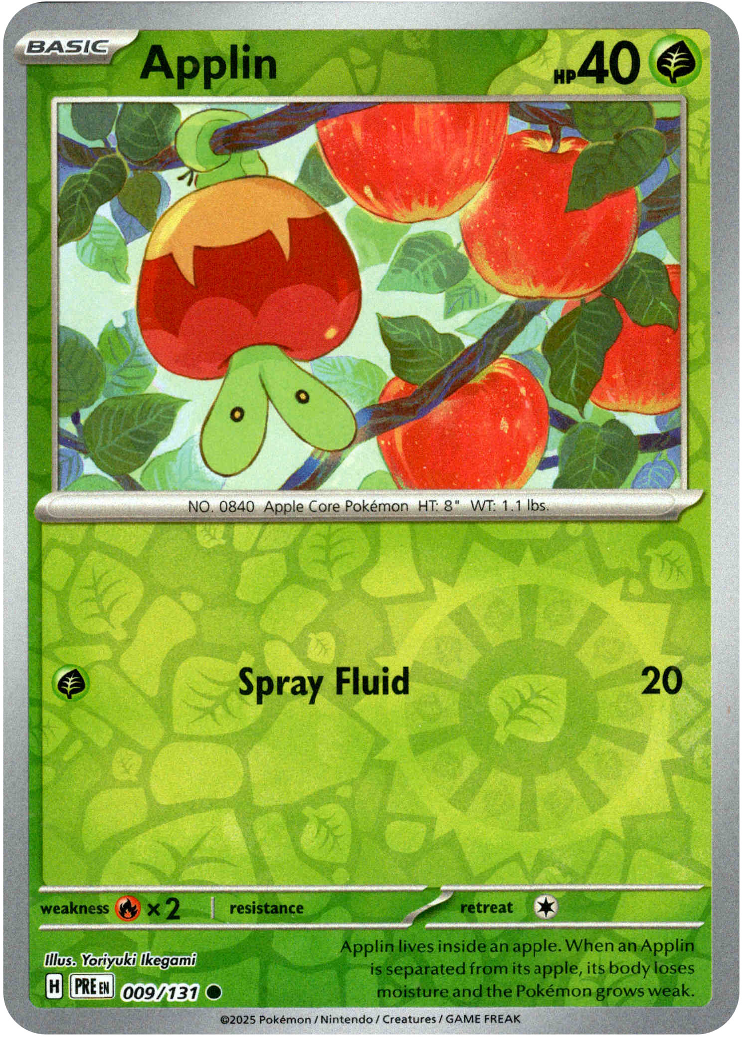Applin - 009/131 - Prismatic Evolutions - Reverse Holo - Card Cavern