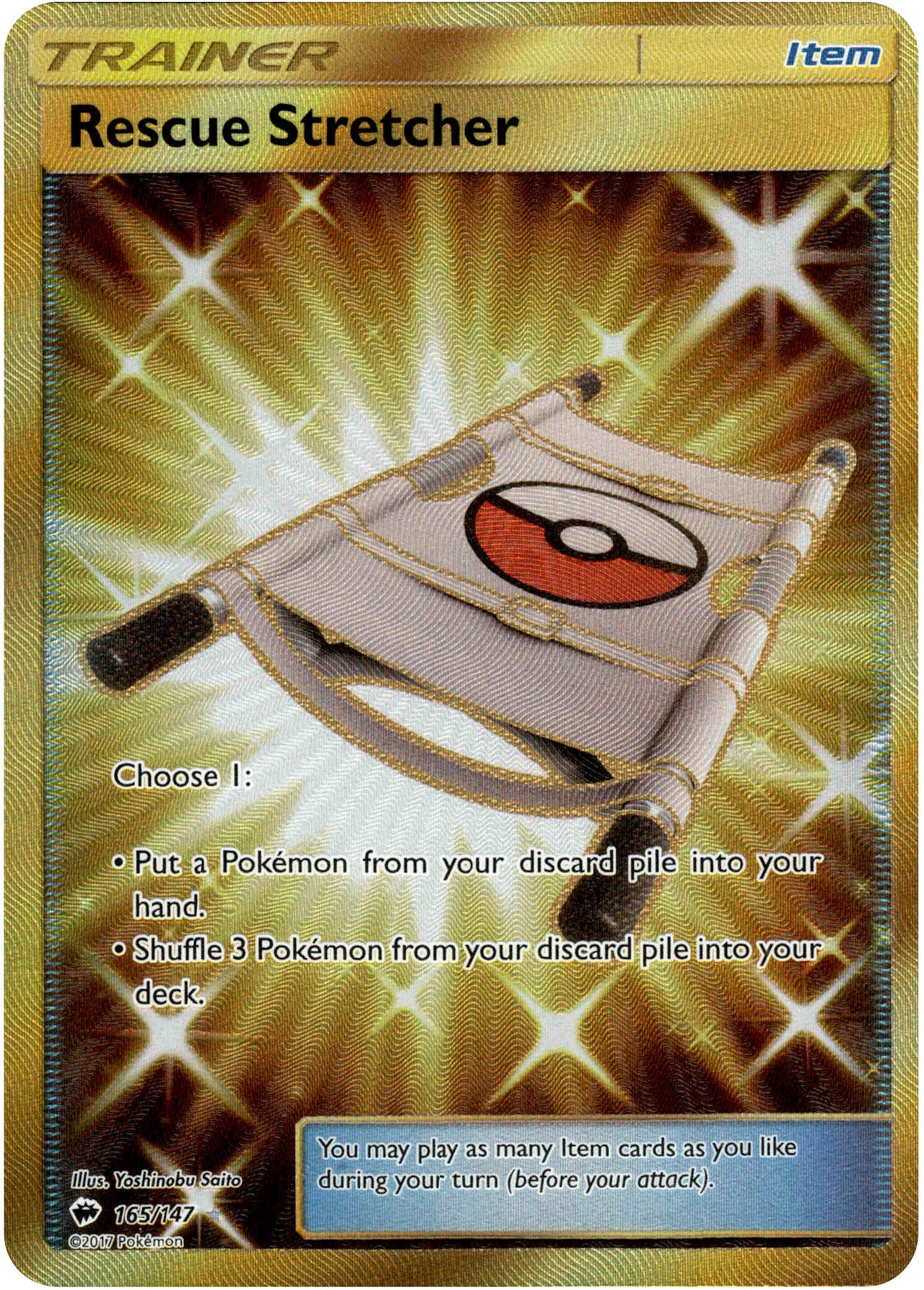 Rescue Stretcher Secret Rare - 165/147 - Burning Shadows - Holo - Card Cavern