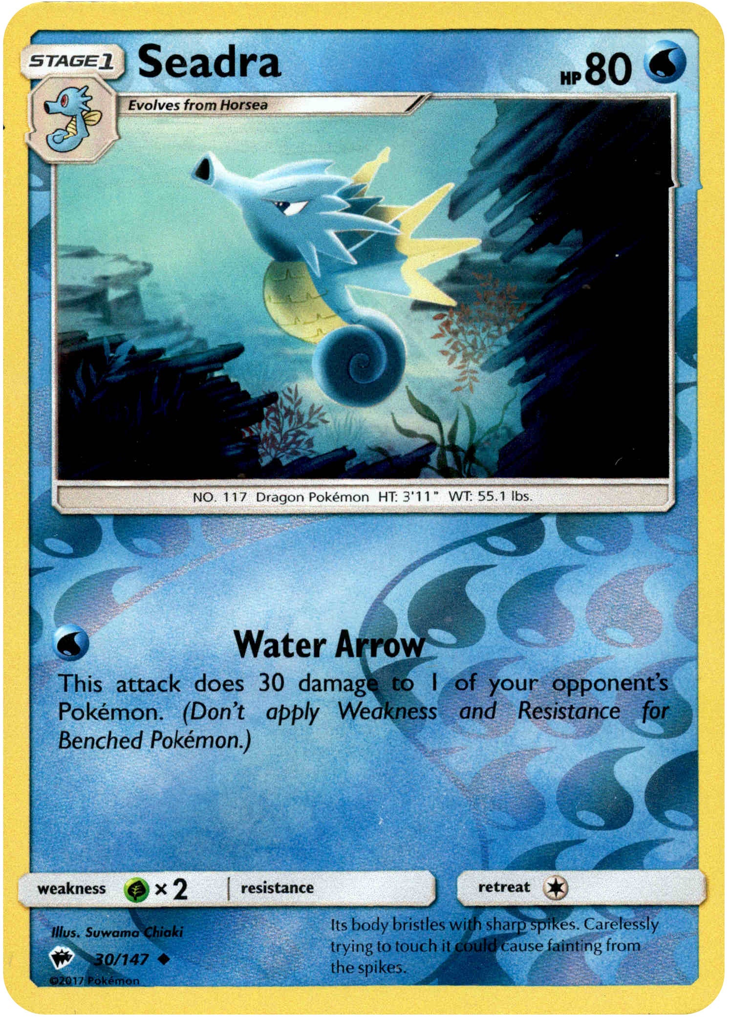 Seadra - 30/147 - Burning Shadows - Reverse Holo - Card Cavern
