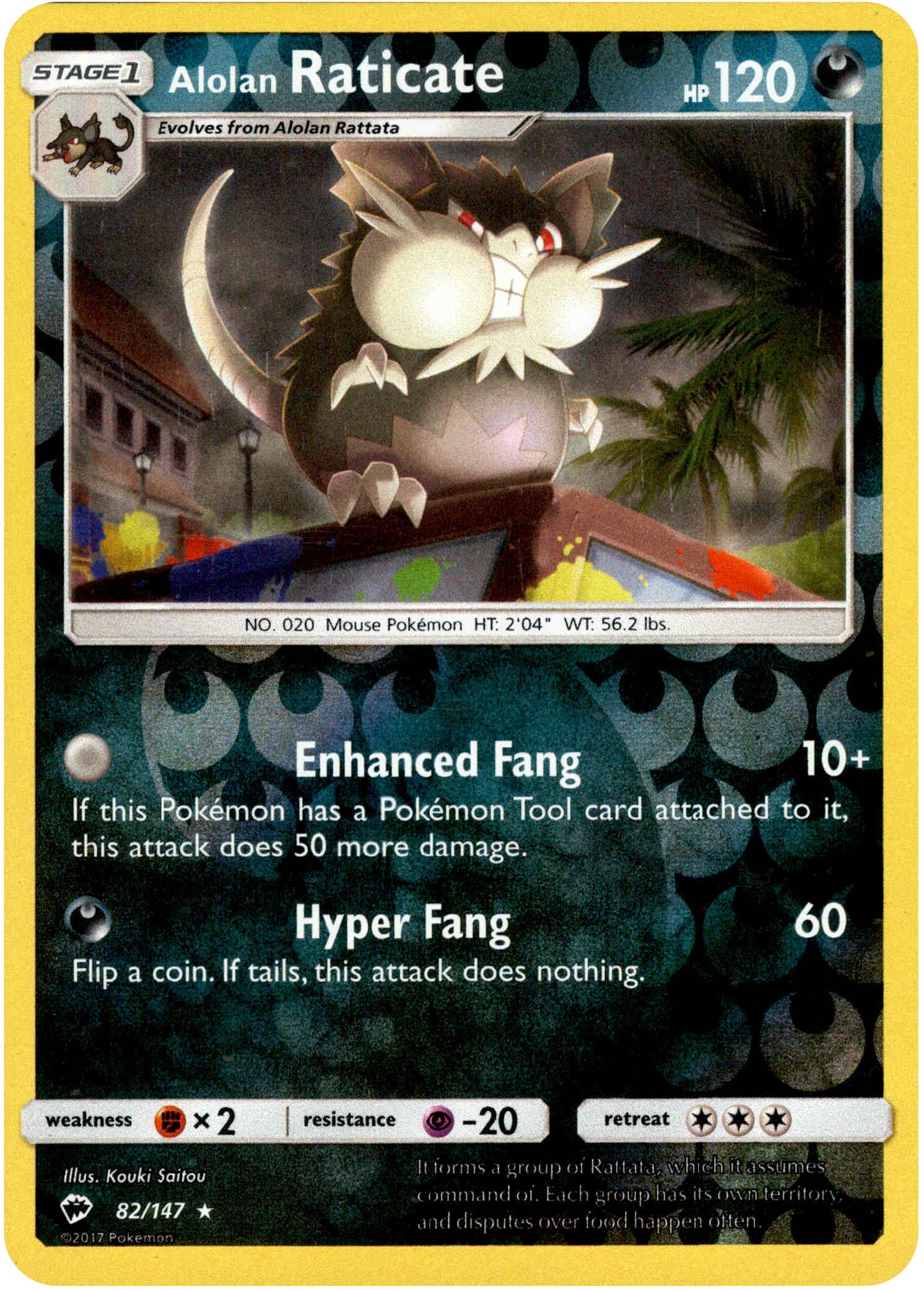 Alolan Raticate - 82/147 - Burning Shadows - Reverse Holo - Card Cavern