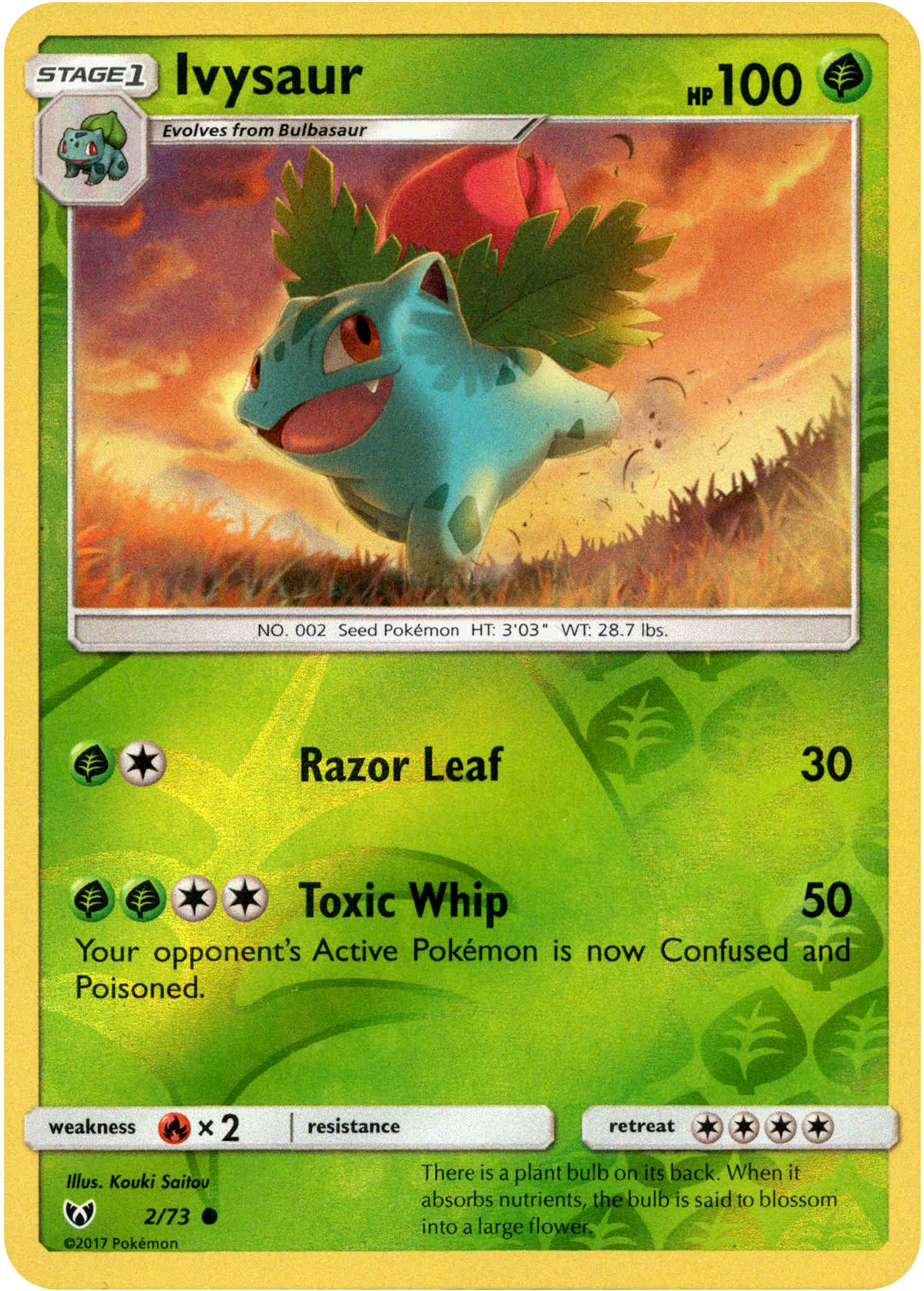 Ivysaur - 2/73 - Shining Legends - Reverse Holo - Card Cavern