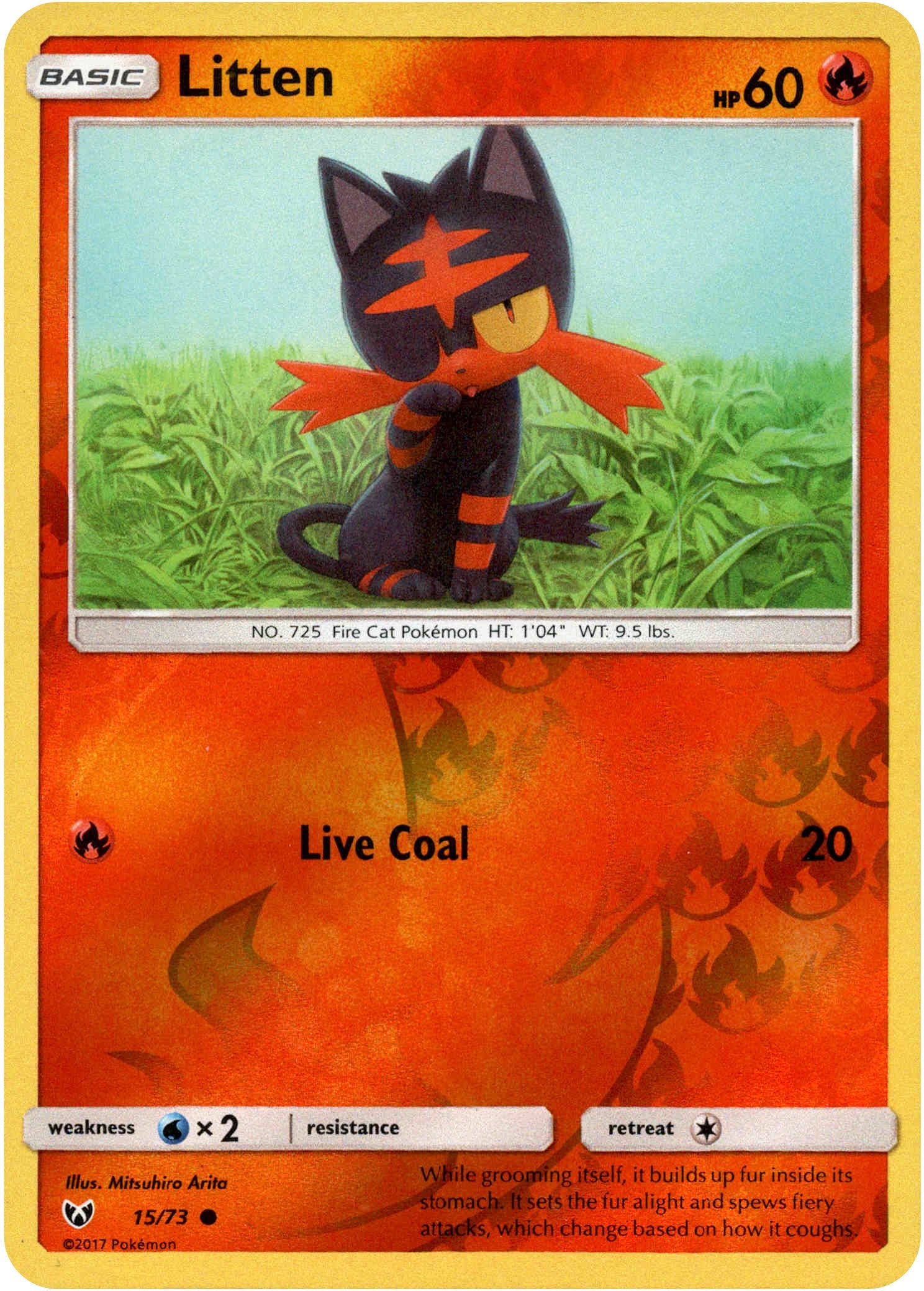 Litten - 15/73 - Shining Legends - Reverse Holo - Card Cavern