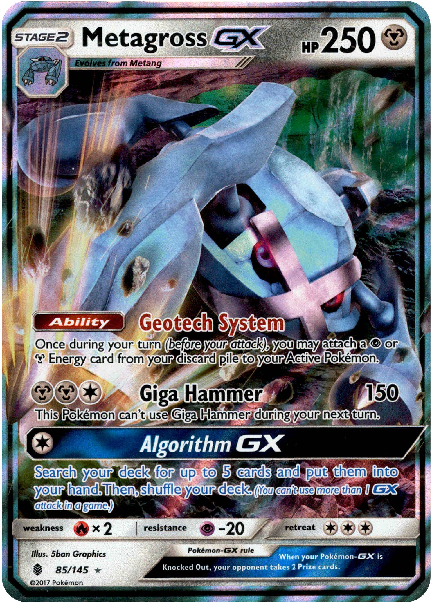 Metagross GX - 85/145 - Guardians Rising - Holo - Card Cavern