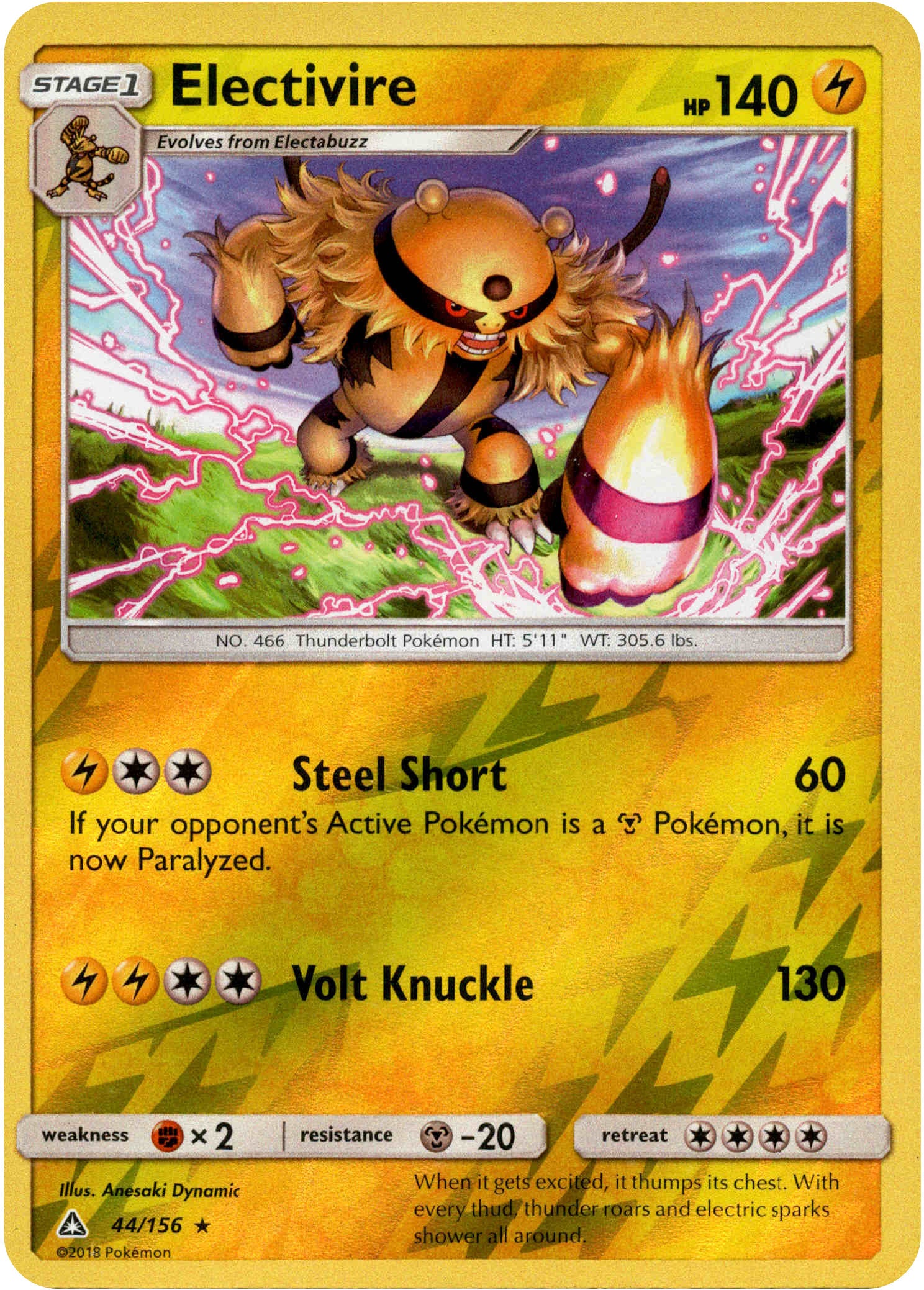 Electivire - 44/156 - Ultra Prism - Reverse Holo - Card Cavern