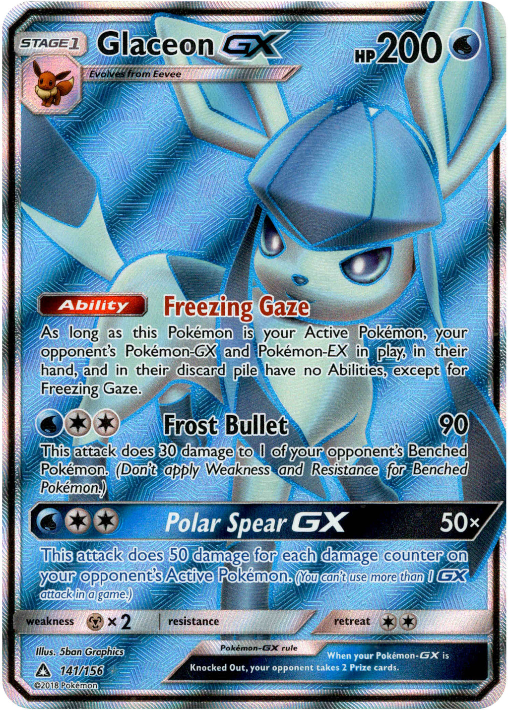 Glaceon GX Full Art - 141/156 - Ultra Prism