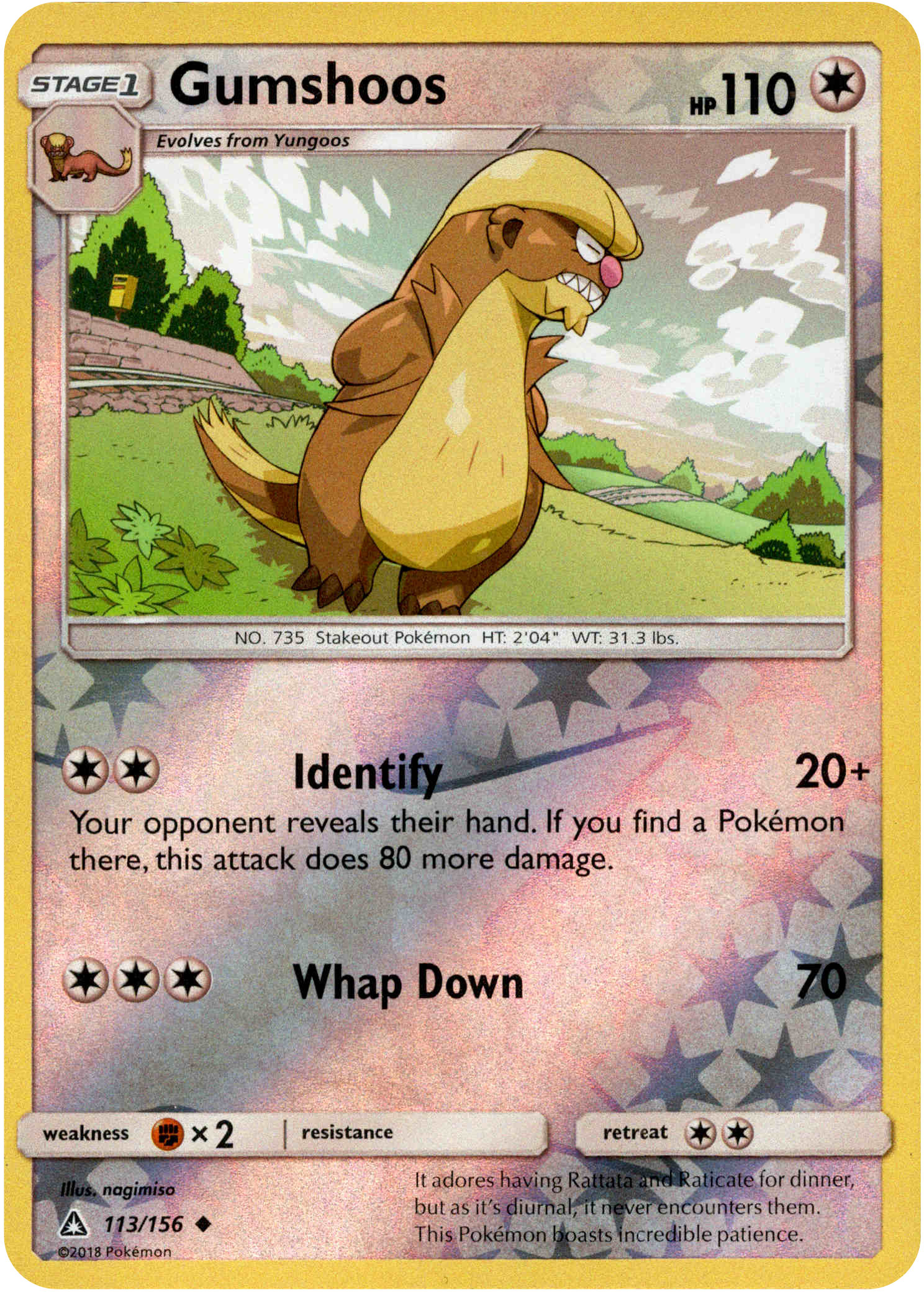 Gumshoos - 113/156 - Ultra Prism - Reverse Holo - Card Cavern