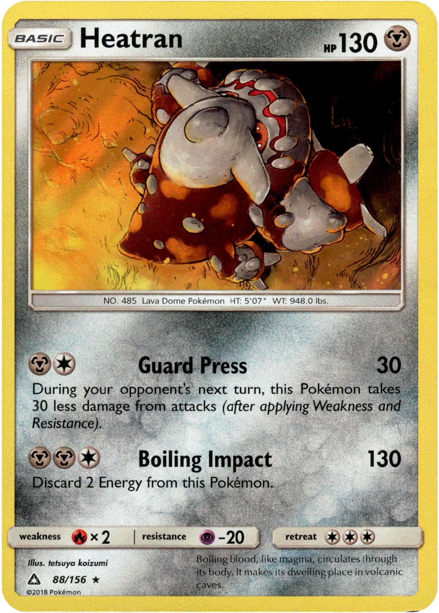 Heatran - 88/156 - Ultra Prism - Holo - Card Cavern