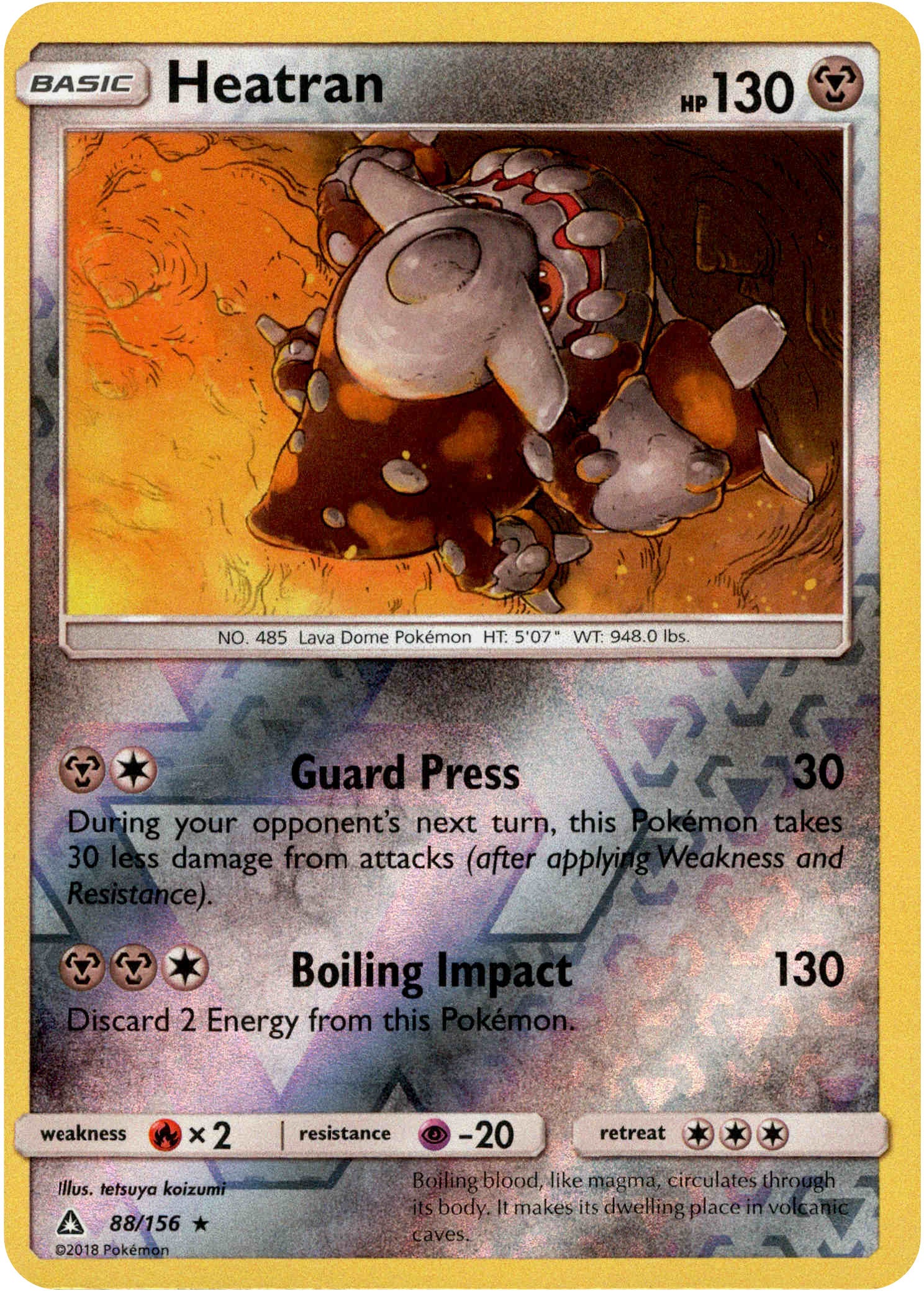Heatran - 88/156 - Ultra Prism - Reverse Holo - Card Cavern