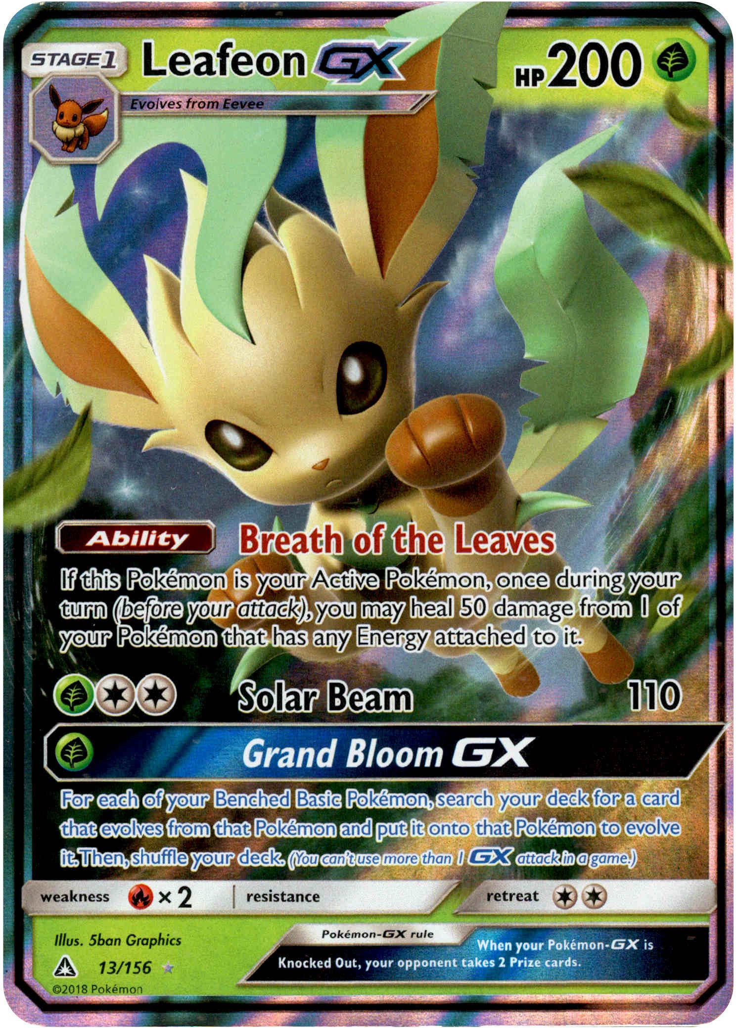 Leafeon GX - 13/156 - Ultra Prism - Holo - Card Cavern
