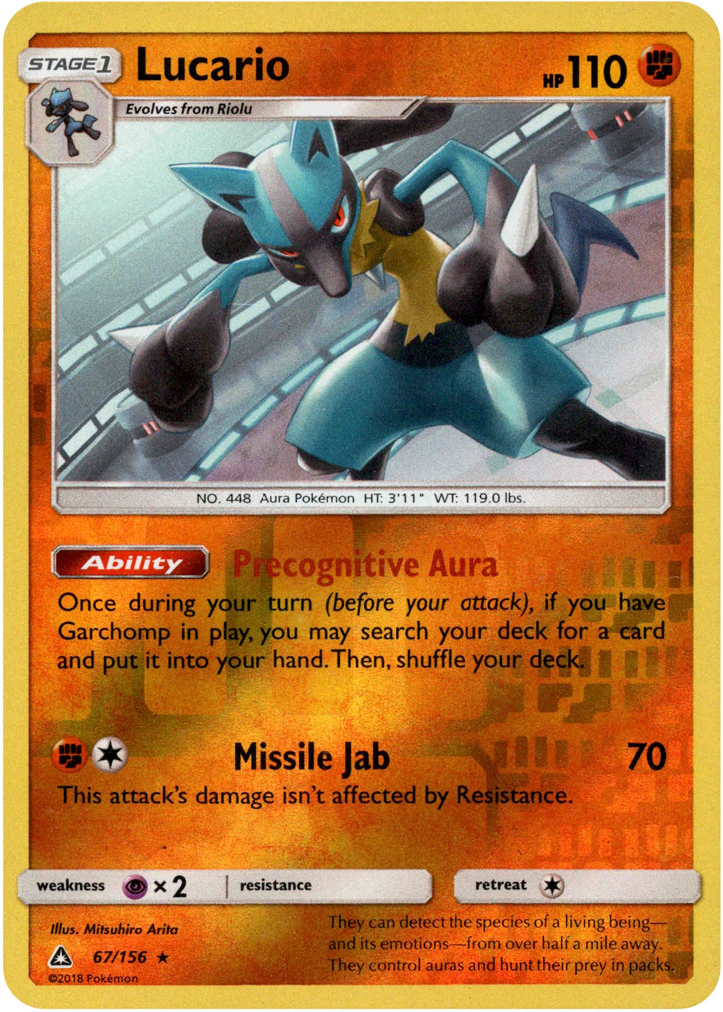 Lucario - 67/156 - Ultra Prism - Reverse Holo - Card Cavern