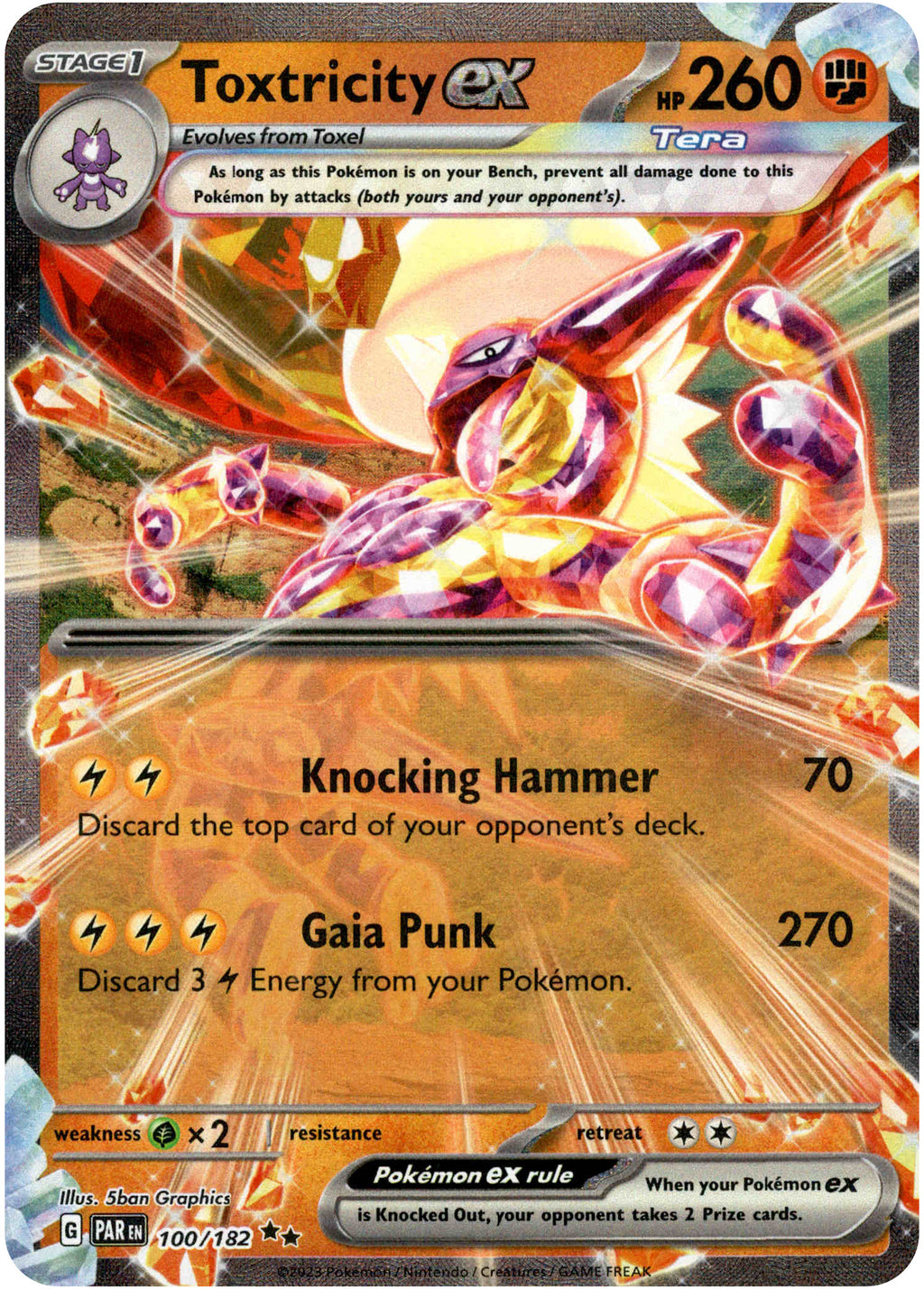 Toxtricity ex - 100/182 - Paradox Rift - Holo Card Cavern Trading Cards, LLC Toxtricity ex - 100/182 - Paradox Rift - Holo Card Cavern Trading Cards, LLC