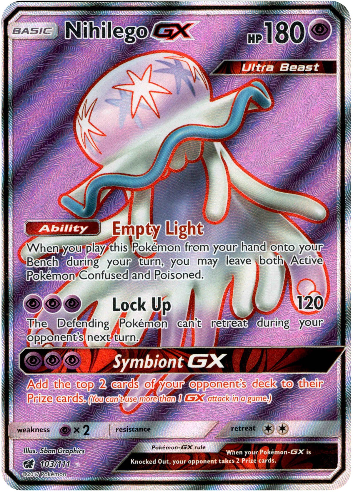 Nihilego GX Full Art - 103/111 - Crimson Invasion - Holo - Card Cavern