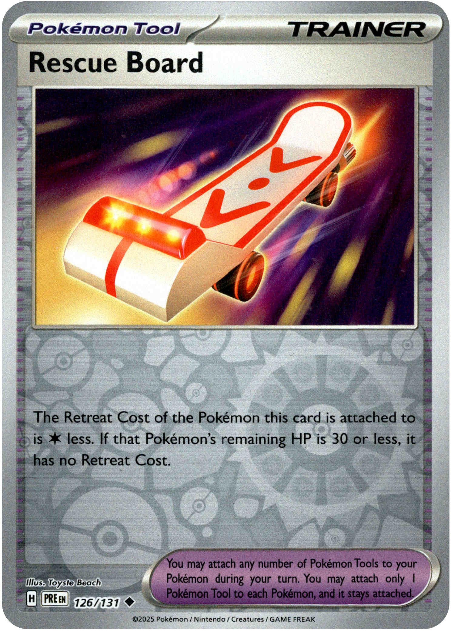 Rescue Board - 126/131 - Prismatic Evolutions - Reverse Holo - Card Cavern