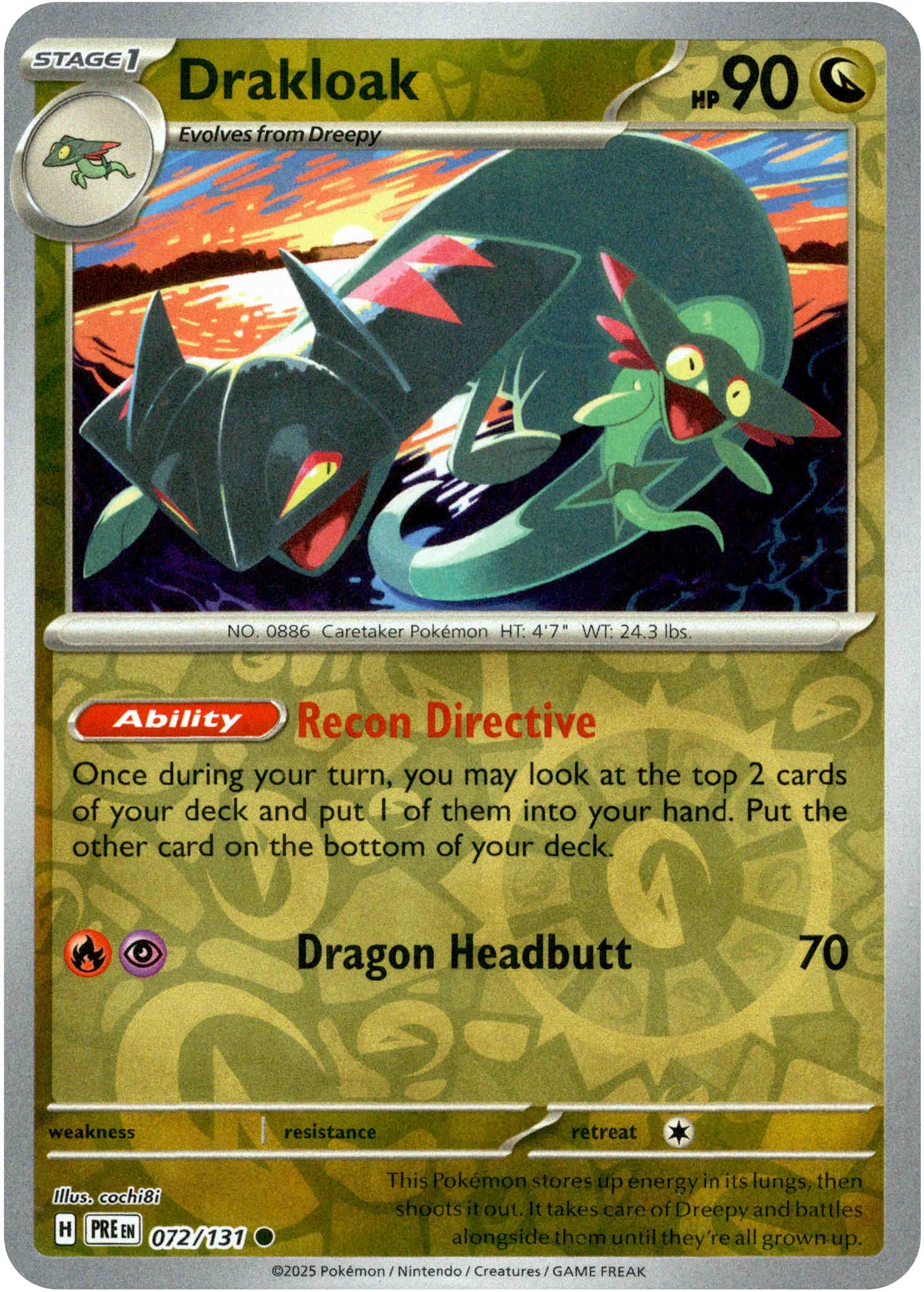 Drakloak - 072/131 - Prismatic Evolutions - Reverse Holo - Card Cavern