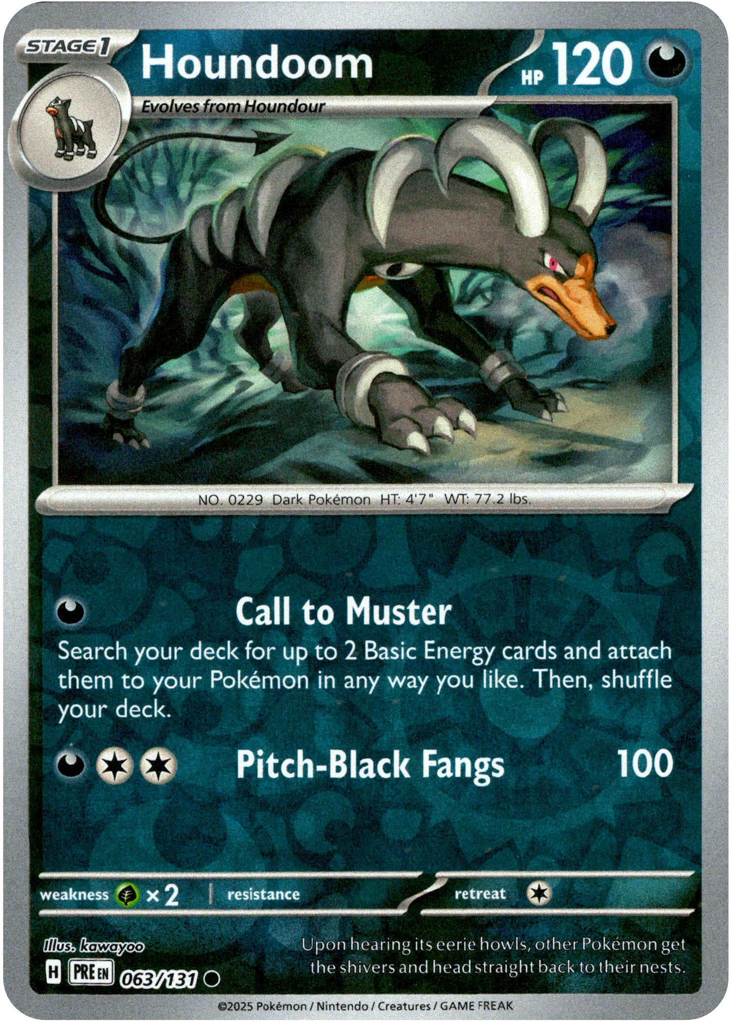 Houndoom - 063/131 - Prismatic Evolutions - Reverse Holo - Card Cavern