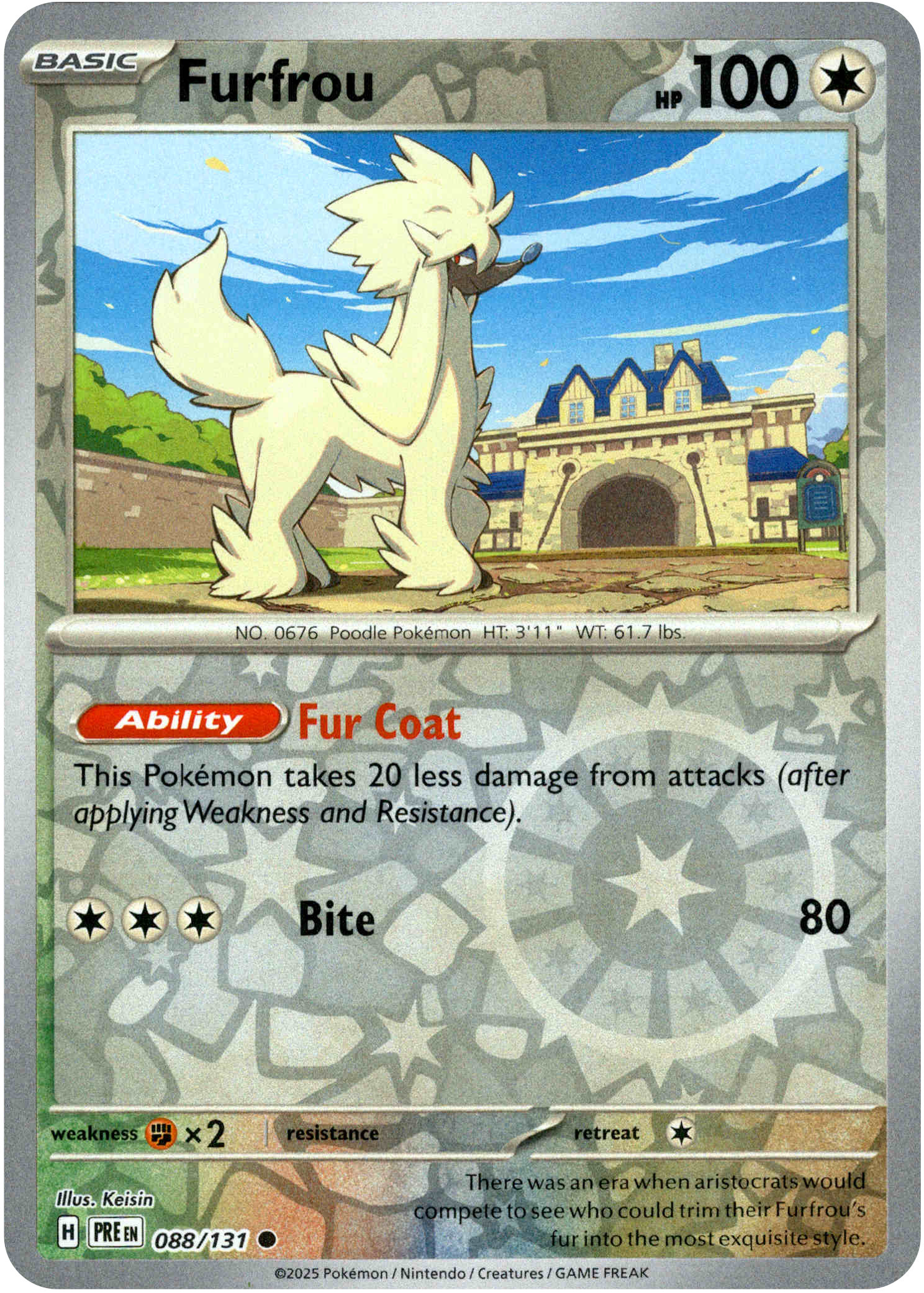 Furfrou - 088/131 - Prismatic Evolutions - Reverse Holo - Card Cavern