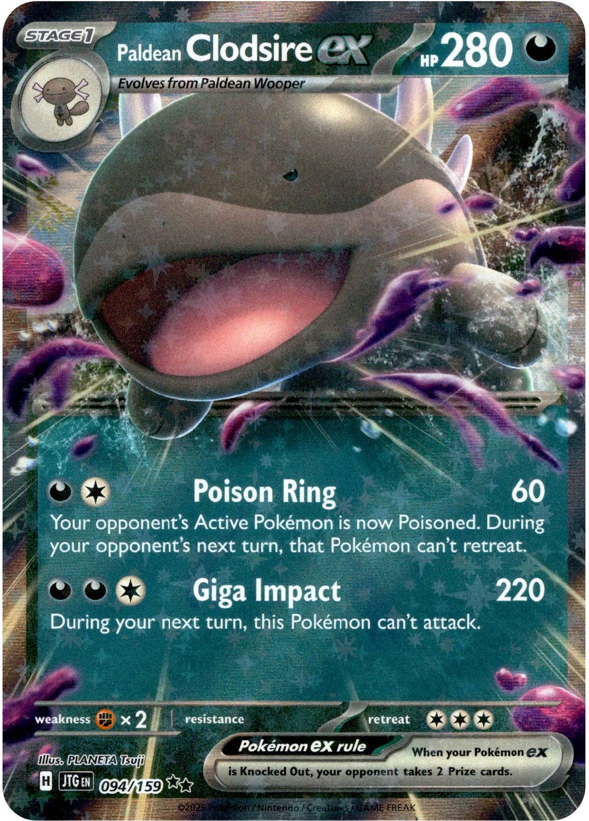 Paldean Clodsire ex - 094/159 - Journey Together - Holo - Card Cavern