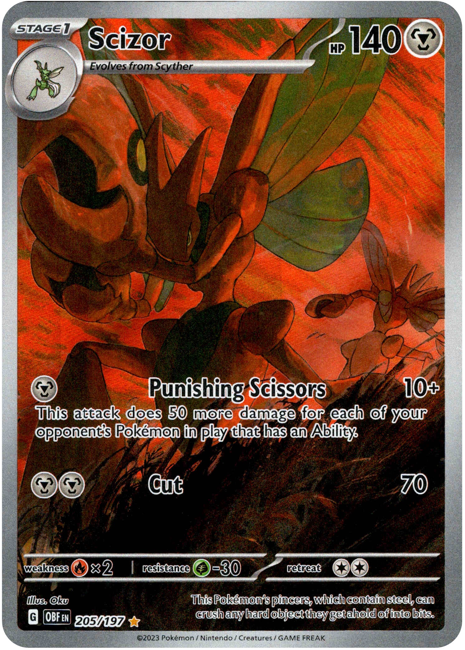 Scizor - 205/197 - Obsidian Flames - Holo - Card Cavern