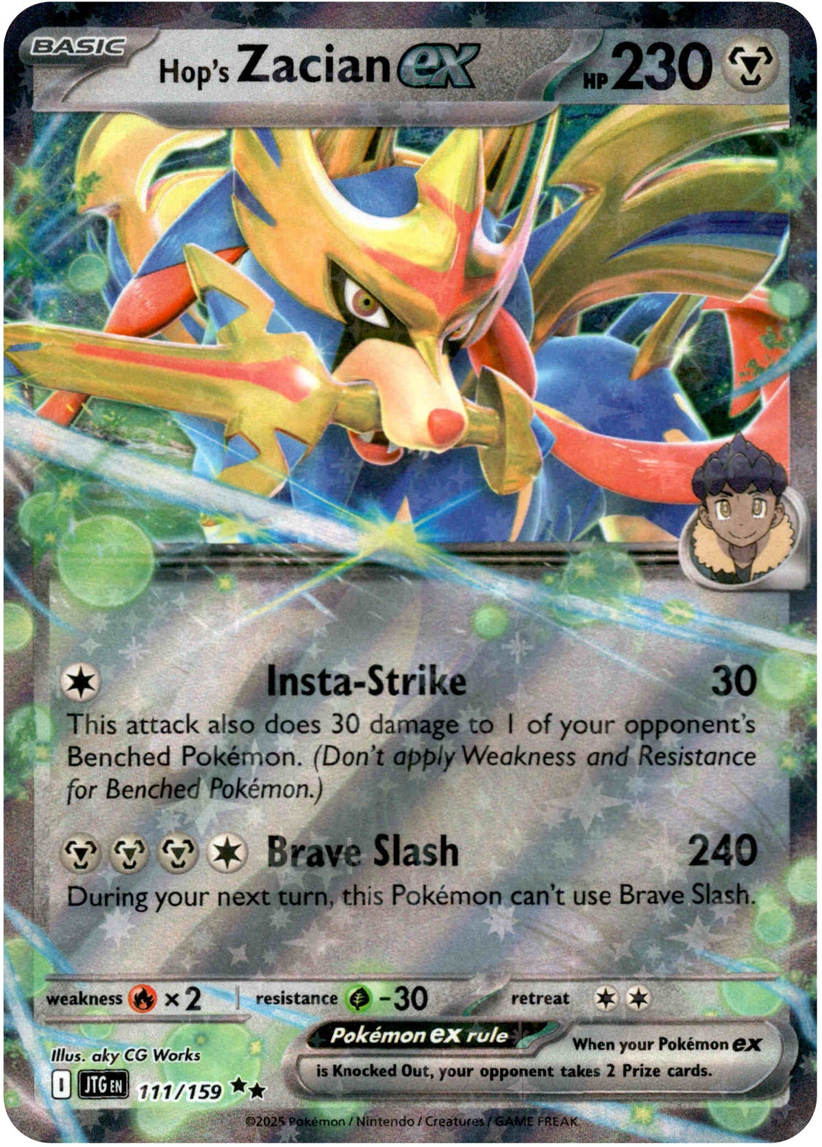 Hop's Zacian ex - 111/159 - Journey Together - Holo - Card Cavern