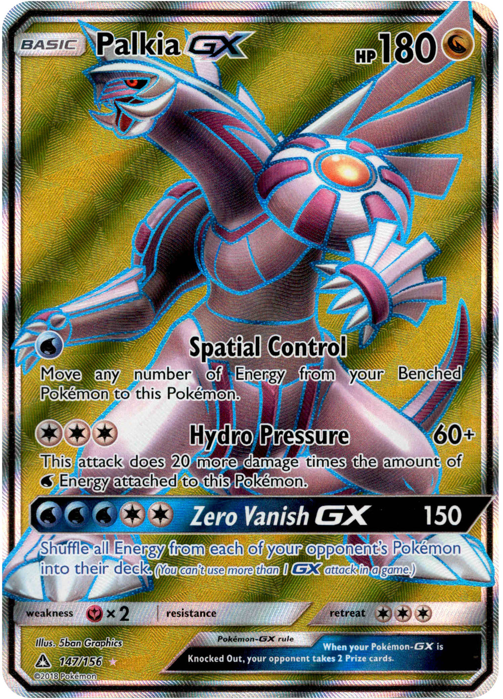 Palkia GX Full Art - 147/156 - Ultra Prism - Holo Card Cavern Trading Cards, LLC Palkia GX Full Art - 147/156 - Ultra Prism - Holo Card Cavern Trading Cards, LLC