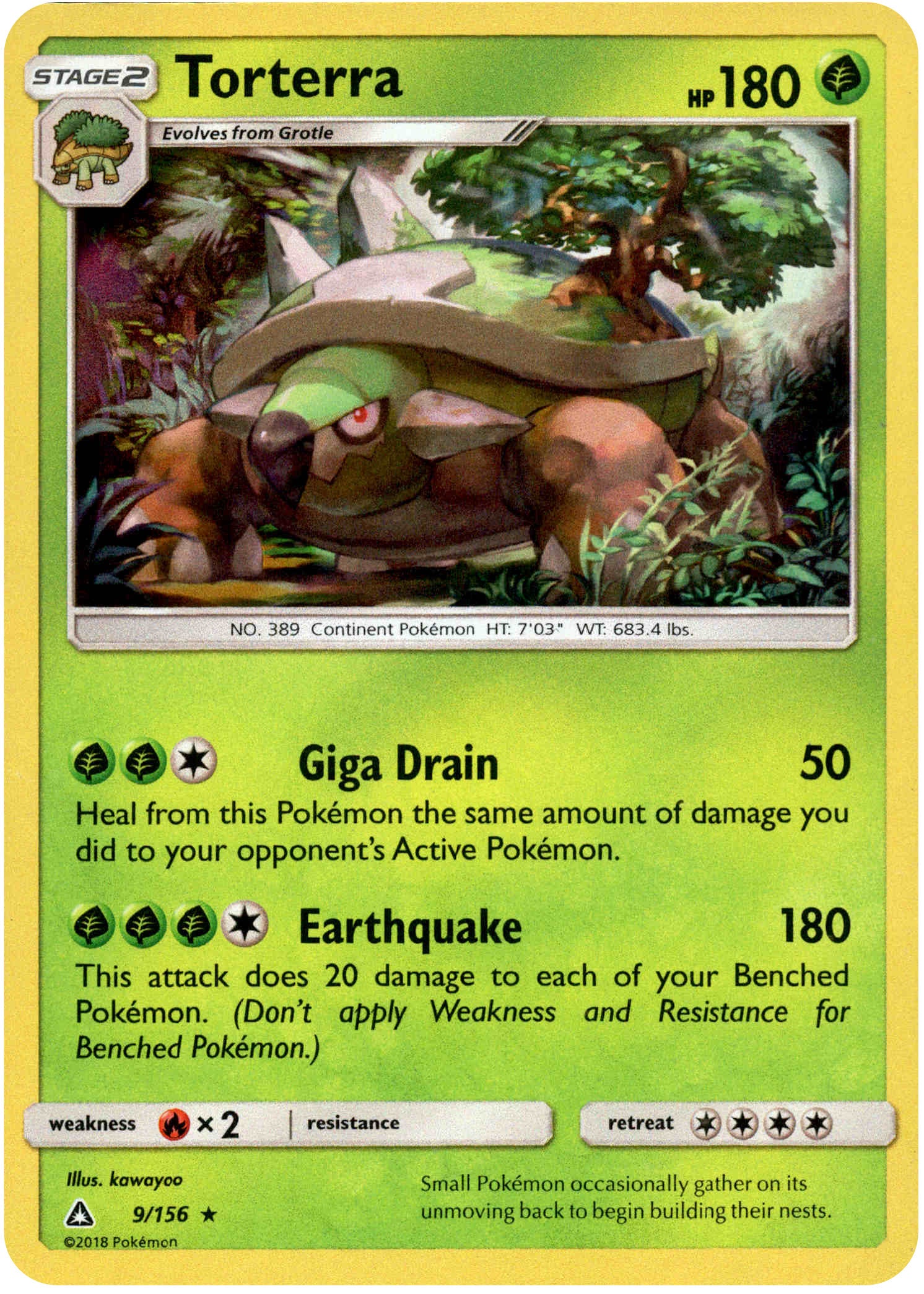 Torterra - 9/156 - Ultra Prism - Card Cavern