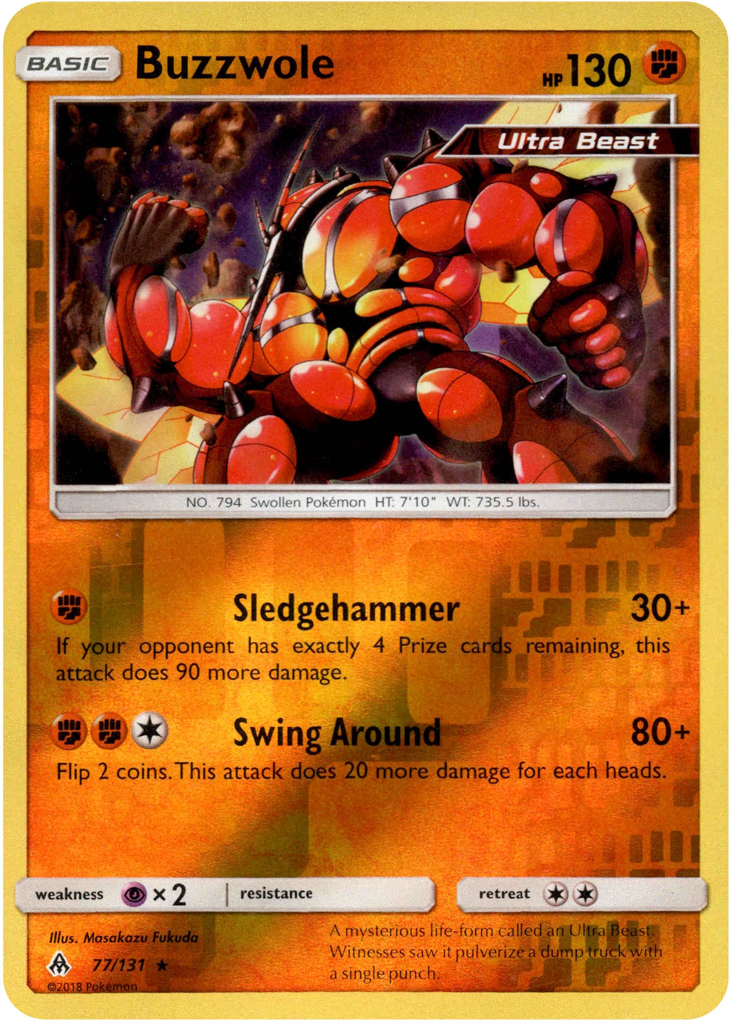Buzzwole - 77/131 - Forbidden Light - Reverse Holo - Card Cavern