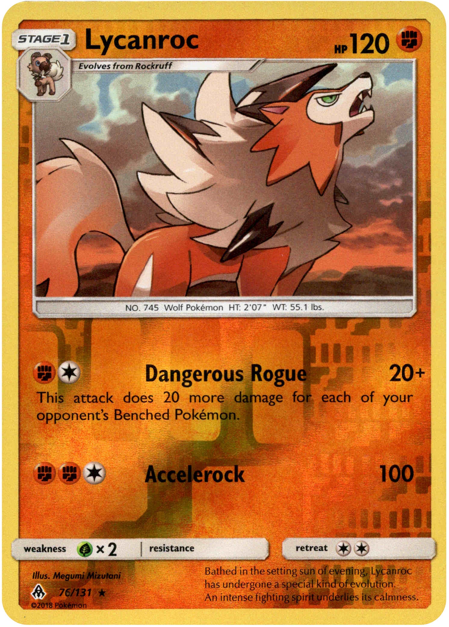 Lycanroc - 76/131 - Forbidden Light - Reverse Holo - Card Cavern
