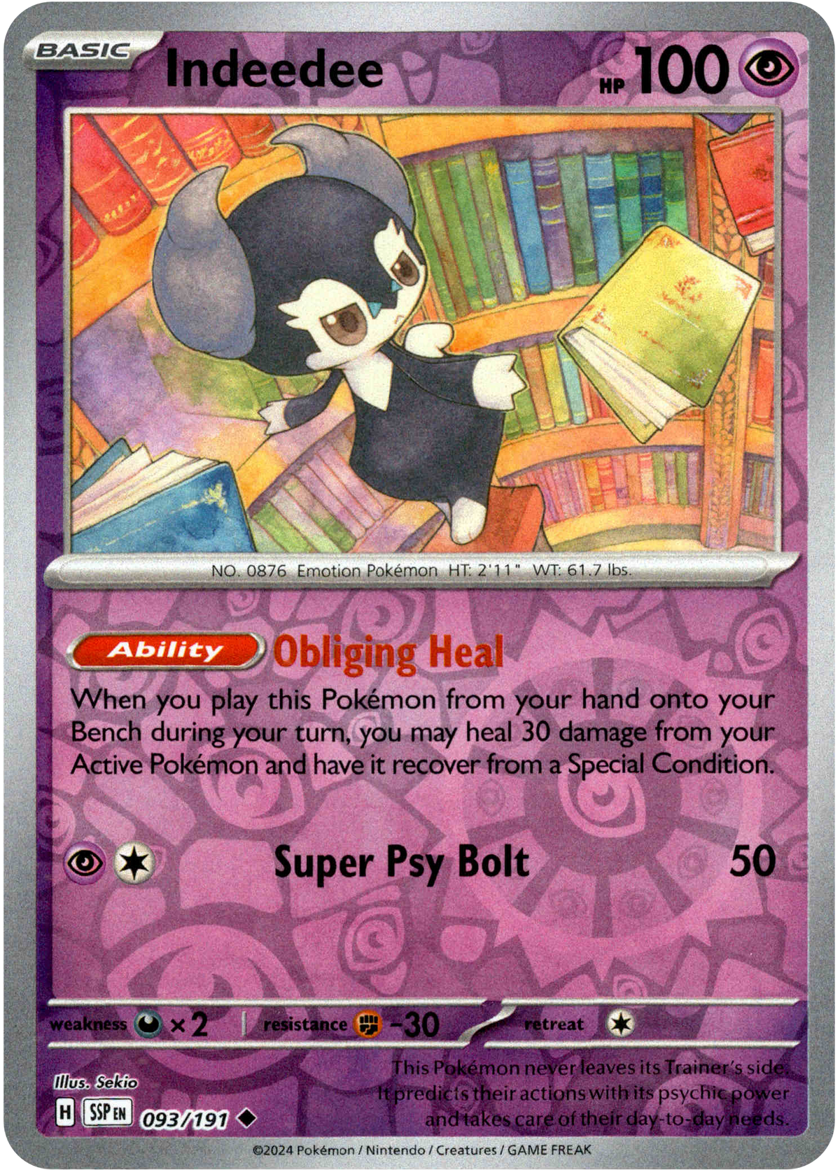 Indeedee - 093/191 - Surging Sparks - Reverse Holo - Card Cavern