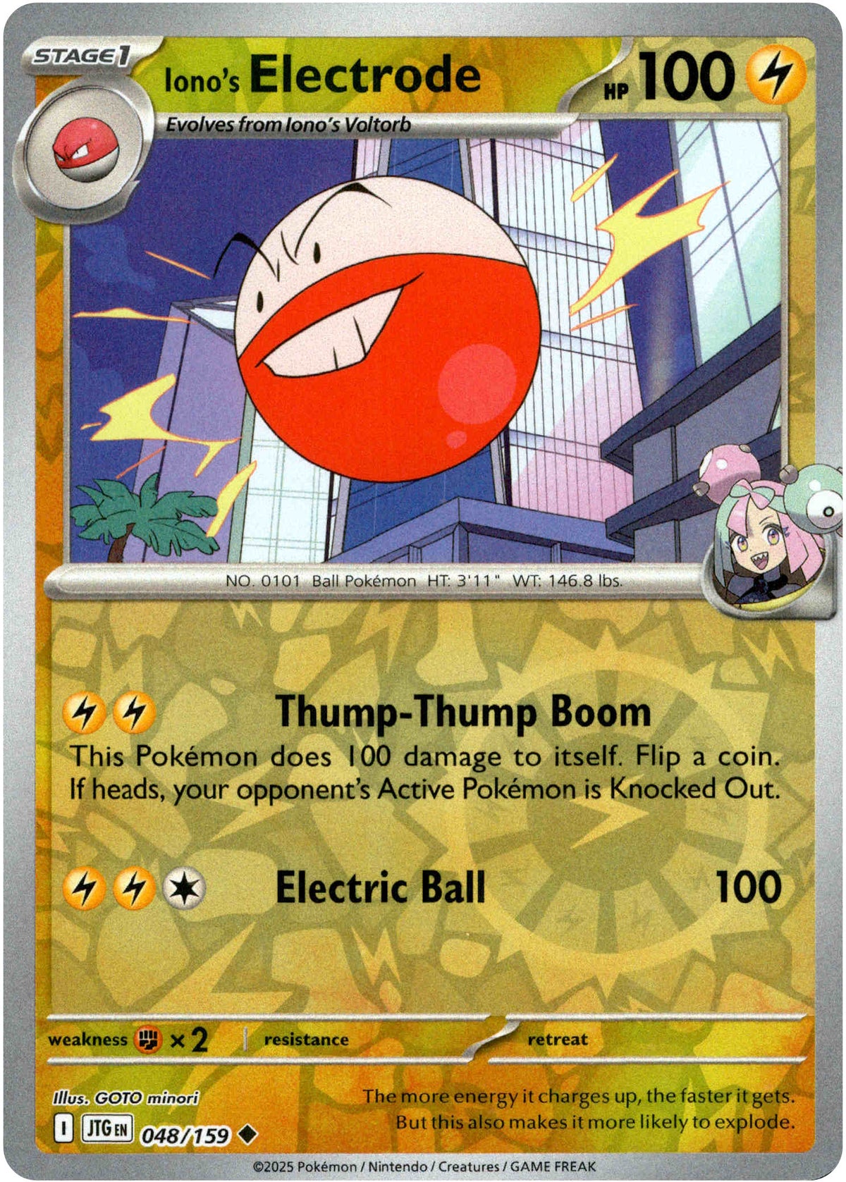 Iono's Electrode - 048/159 - Journey Together - Reverse Holo - Card Cavern