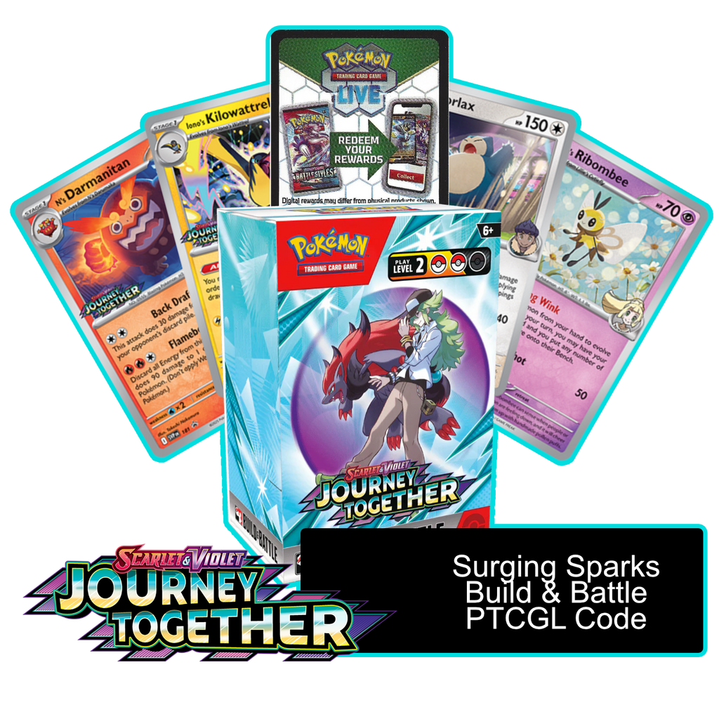Journey Together Build & Battle Box - 1 of 4 Promos - PTCGL Code Card Cavern Trading Cards, LLC Journey Together Build & Battle Box - 1 of 4 Promos - PTCGL Code Card Cavern Trading Cards, LLC