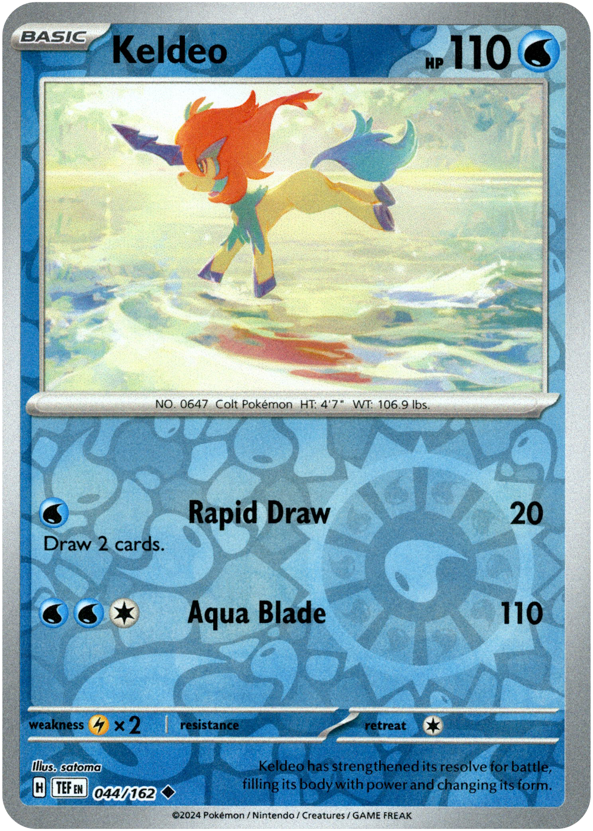 Keldeo - 044/162 - Temporal Forces - Reverse Holo - Card Cavern