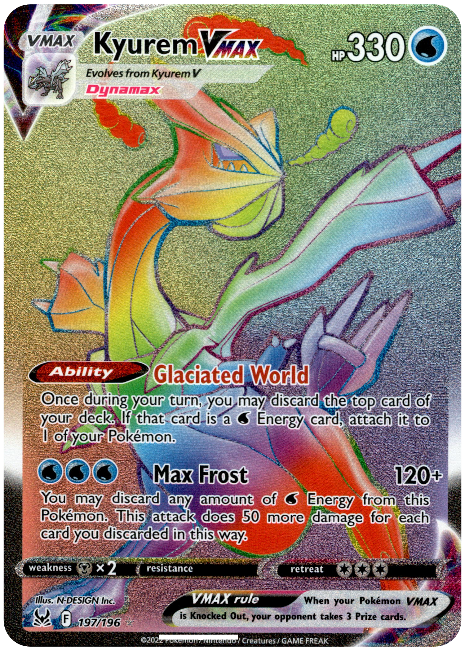 Kyurem VMAX Hyper Rare - 197/196 - Lost Origin - Holo - Card Cavern