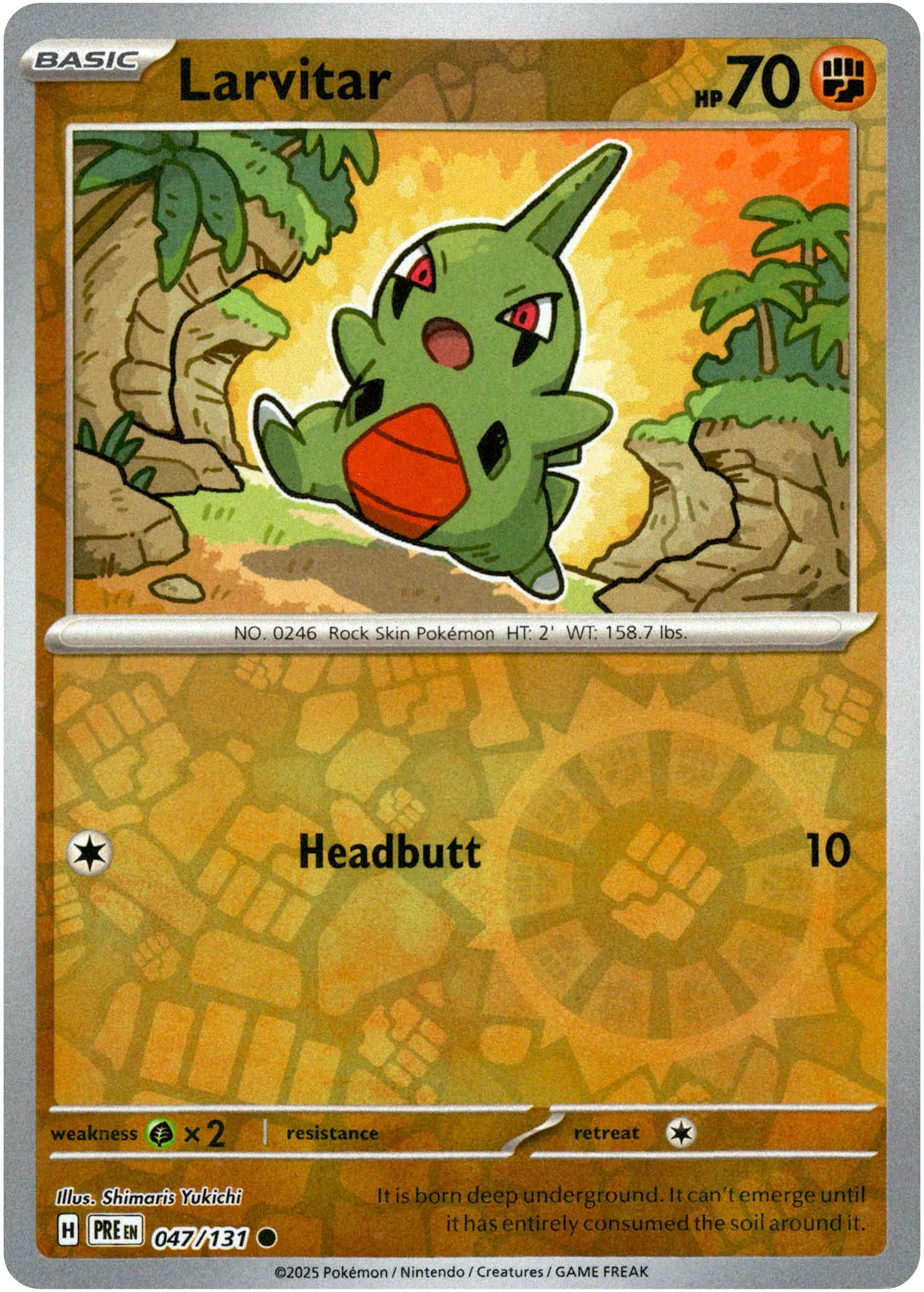 Larvitar - 047/131 - Prismatic Evolutions - Reverse Holo - Card Cavern