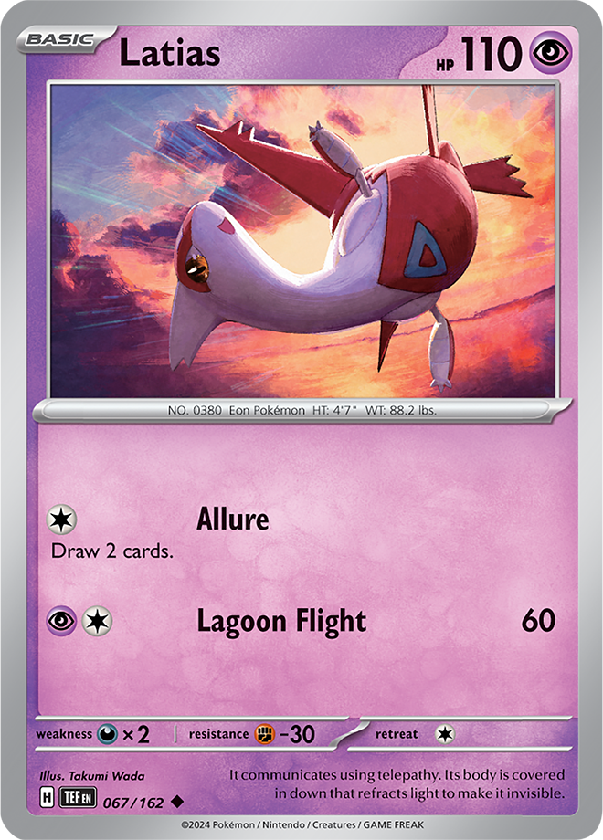 pokemon tcg temporal forces card list price Latias - 067/162