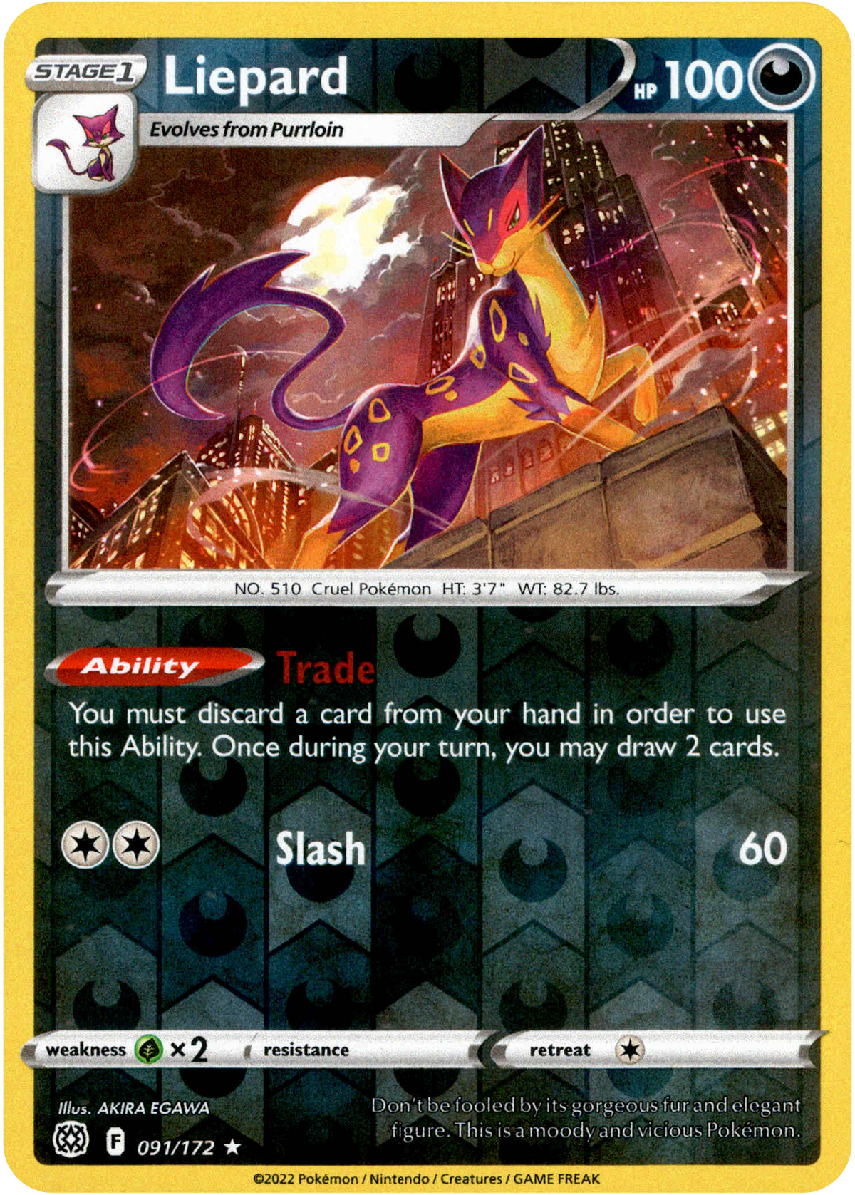 Liepard - 091/172 - Brilliant Stars - Reverse Holo - Card Cavern