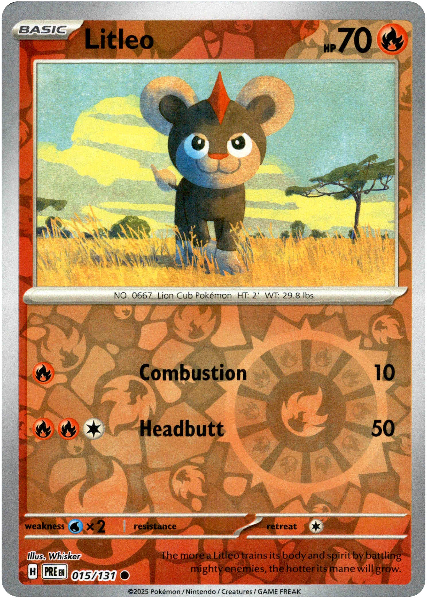 Litleo - 015/131 - Prismatic Evolutions - Reverse Holo - Card Cavern