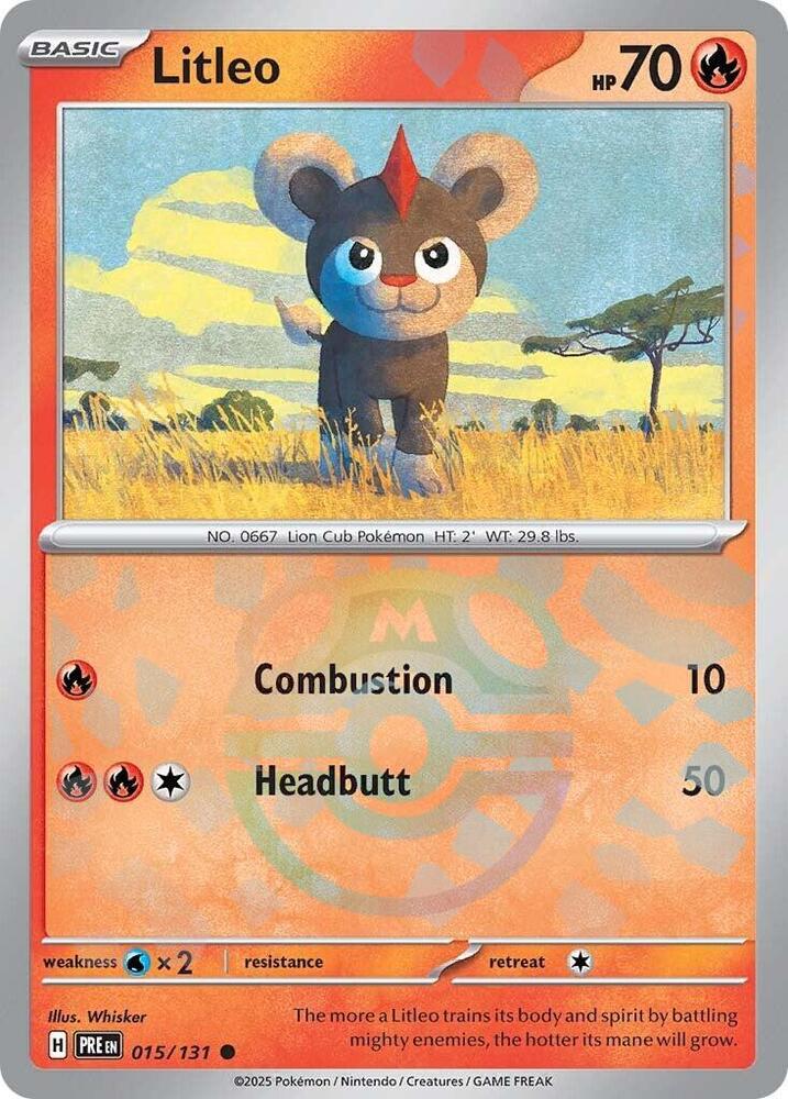 Litleo (Master Ball Pattern) - 015/131 - Prismatic Evolutions - Holo - Card Cavern